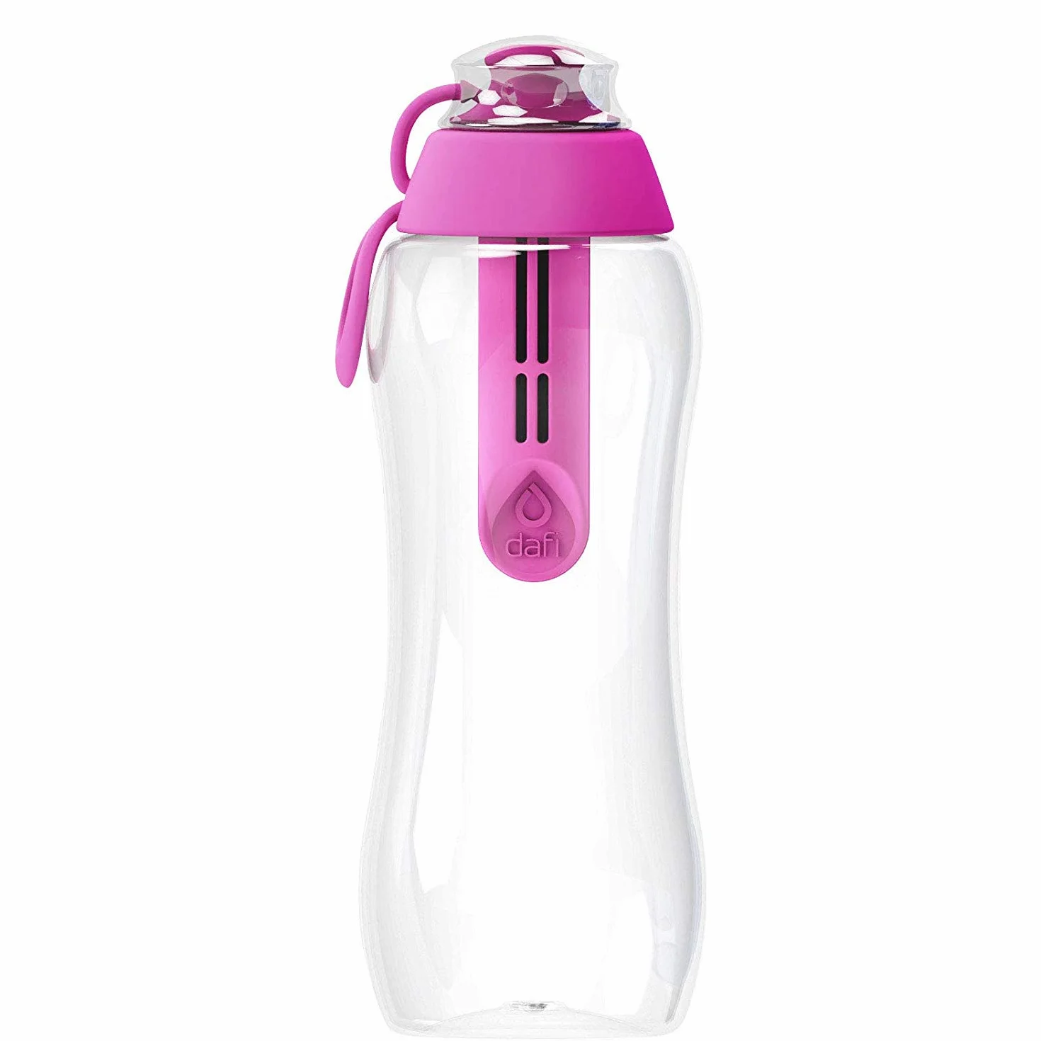 DAFI Butelka filtrująca Soft 300 ml Flamingowa Różowa - Wymienny filtr węglowy - Bez BPA, Usuwa smak i zapach chloru - Idealna do szkoły, pracy, na siłownię, podróż - Wyprodukowano w Europie