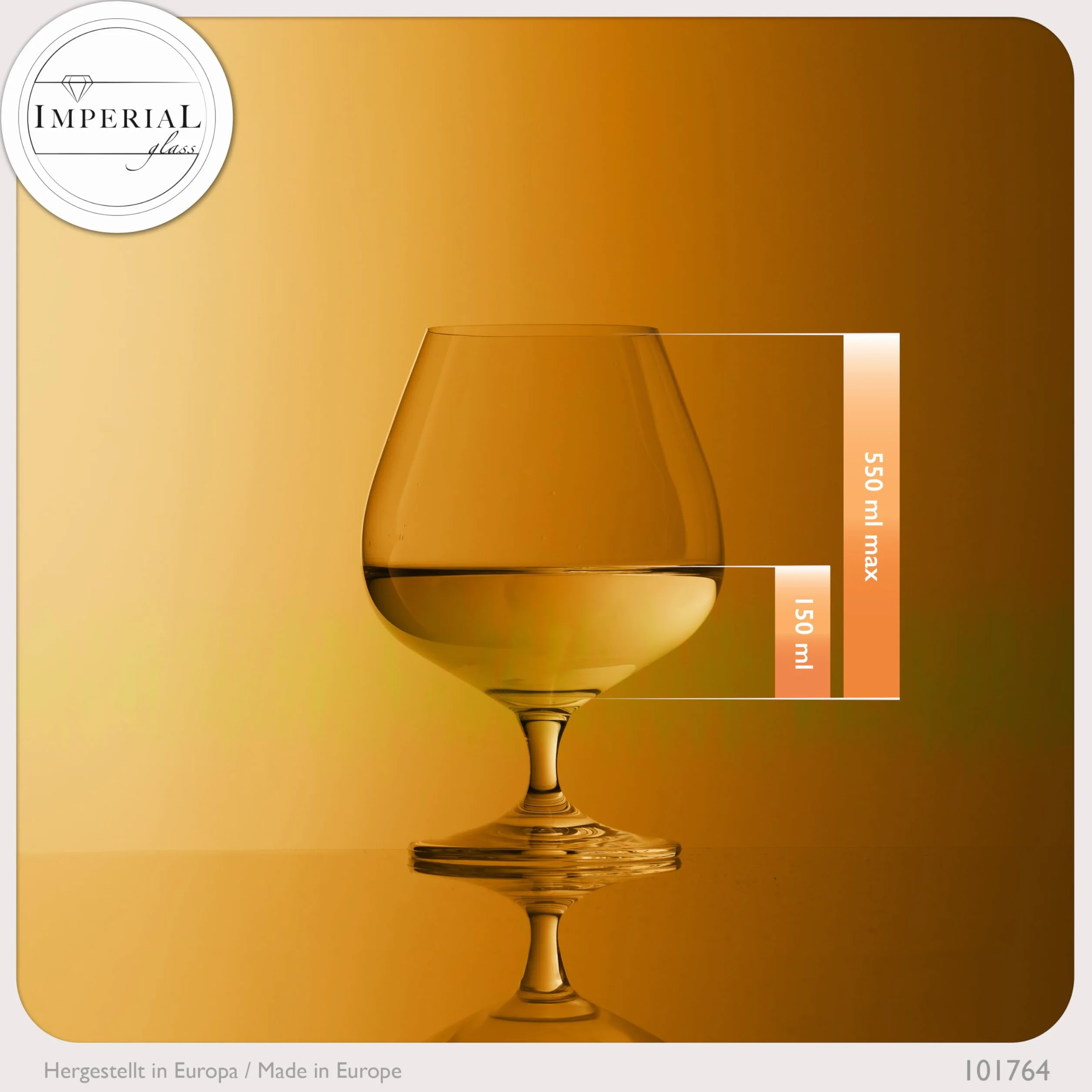 IMPERIAL kieliszki do koniaku 550 ml zestaw 6 sztuk szkło kryształowe