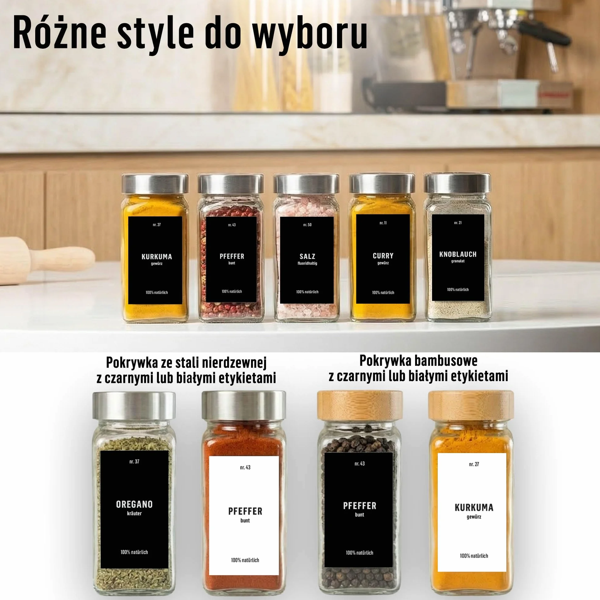 Deco haus® Słoiczki na Przyprawy z Nakrętką Zestaw 24 sztuk 120 ml 10,5 x 4,3 cm