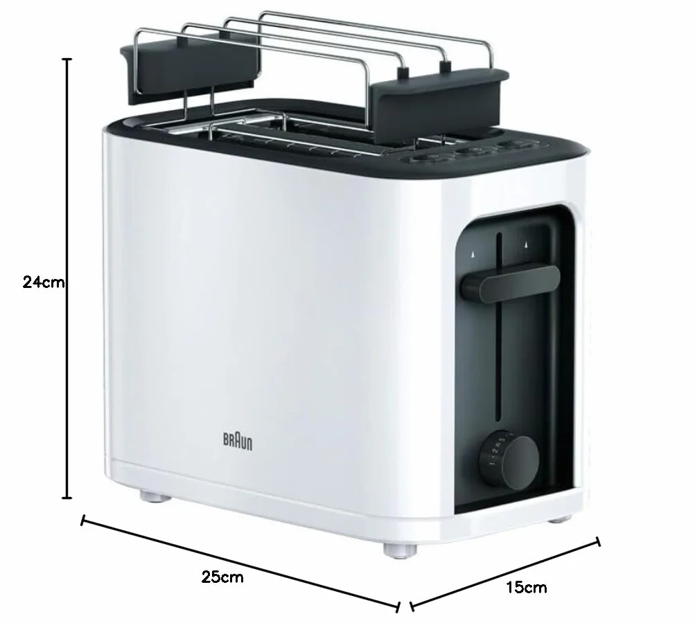 Braun Household HT 3010 WH toster podwójny otwór 7 stopni opiekania biały