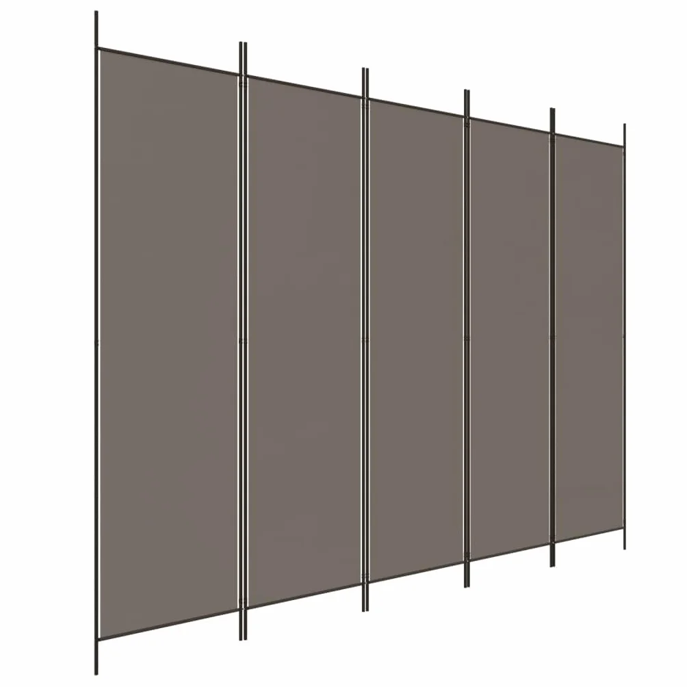 vidaXL Parawan 5-panelowy 250x220 cm antracytowy tkanina