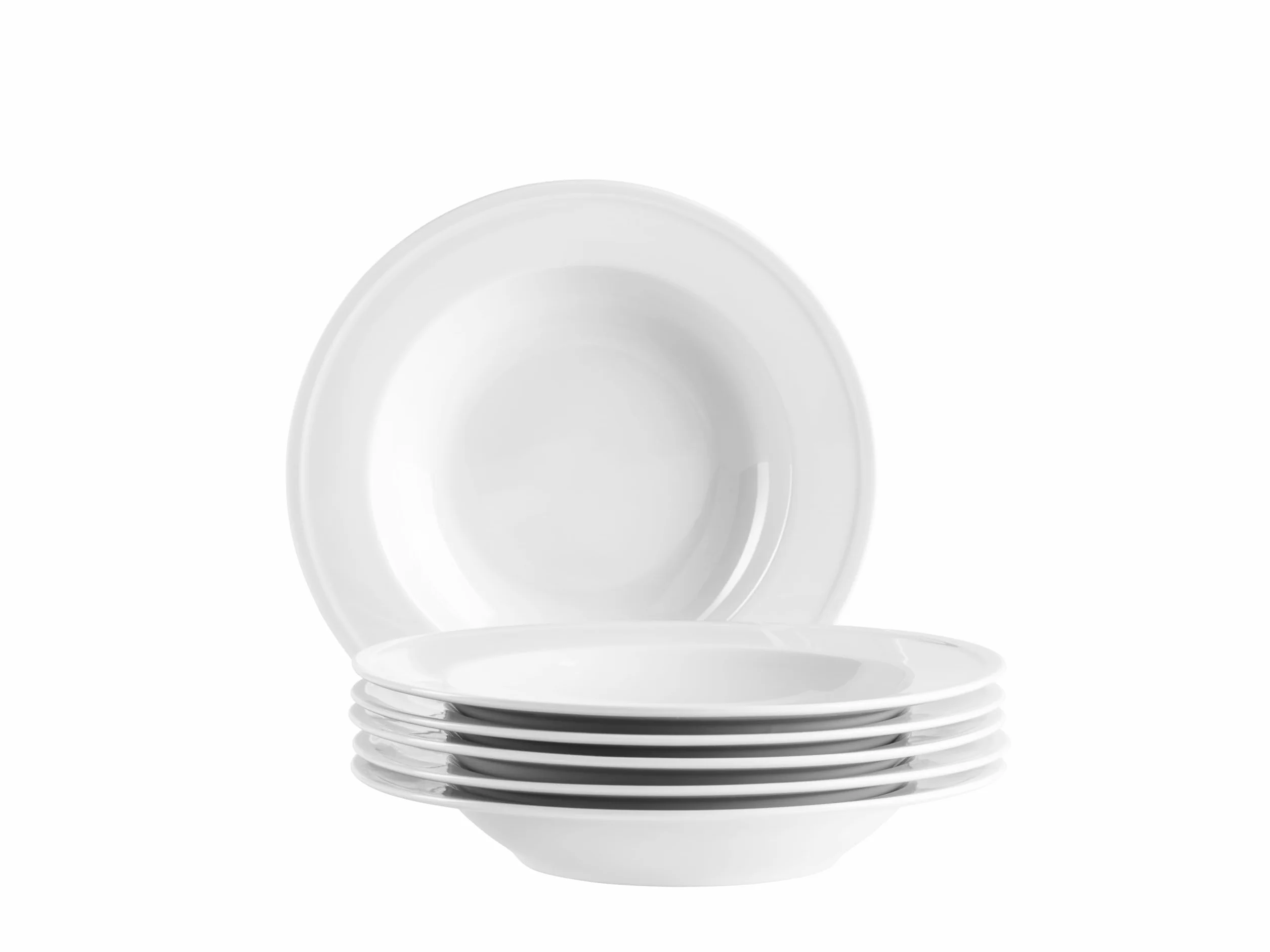 MÄSER Seria Arlona, talerz do zupy dla 6 osób, z wysokiej jakości porcelany, zestaw głębokich talerzy, ponadczasowy, elegancki, porcelana, biały