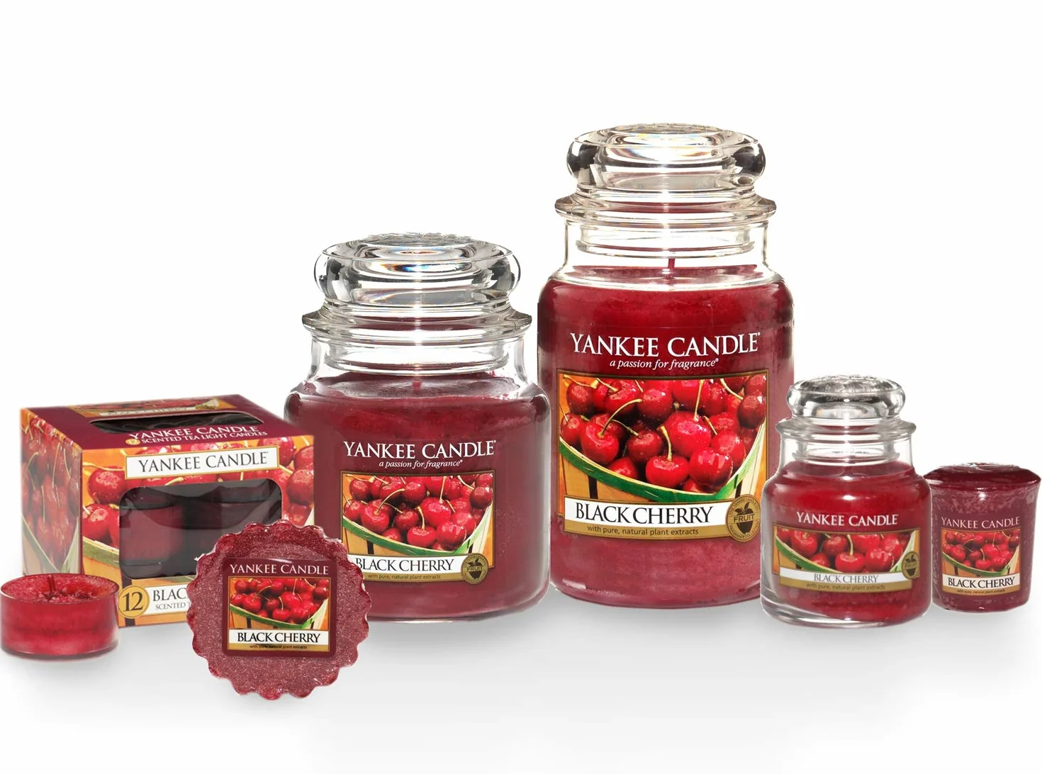 Yankee Candle Świeca zapachowa, mały słoik, czarna wiśnia (Black Cherry), czas palenia: do 30 godz.