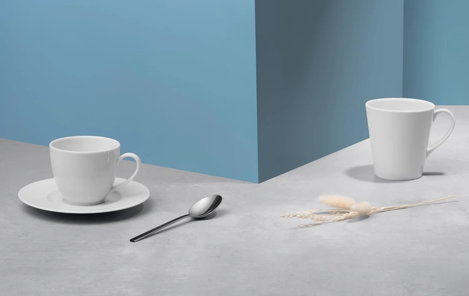 Gerlach 1760 Zestaw Filiżanek do Kawy i Herbaty ze Spodkami Porcelanowy Biały 185 ml