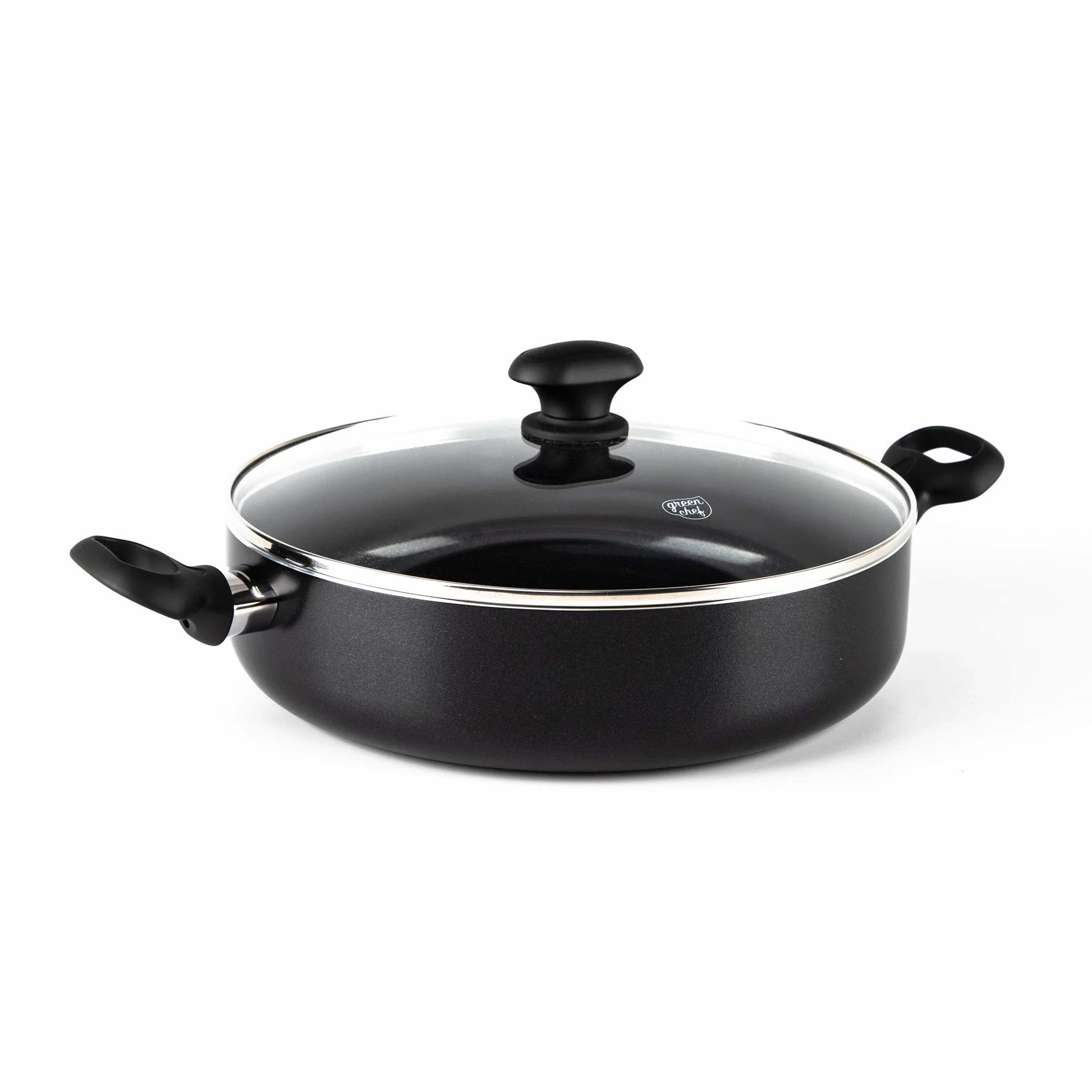 GreenChef Ceramic Non-Stick Skillet 28 cm 4.3 L Black Induction Oven Dishwasher Safe