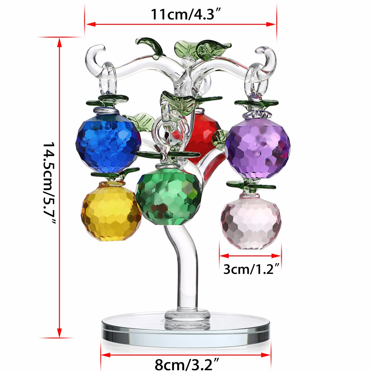 BTSKY Kryształowa Jabłoń Figurka Ozdoba Stołu Feng Shui