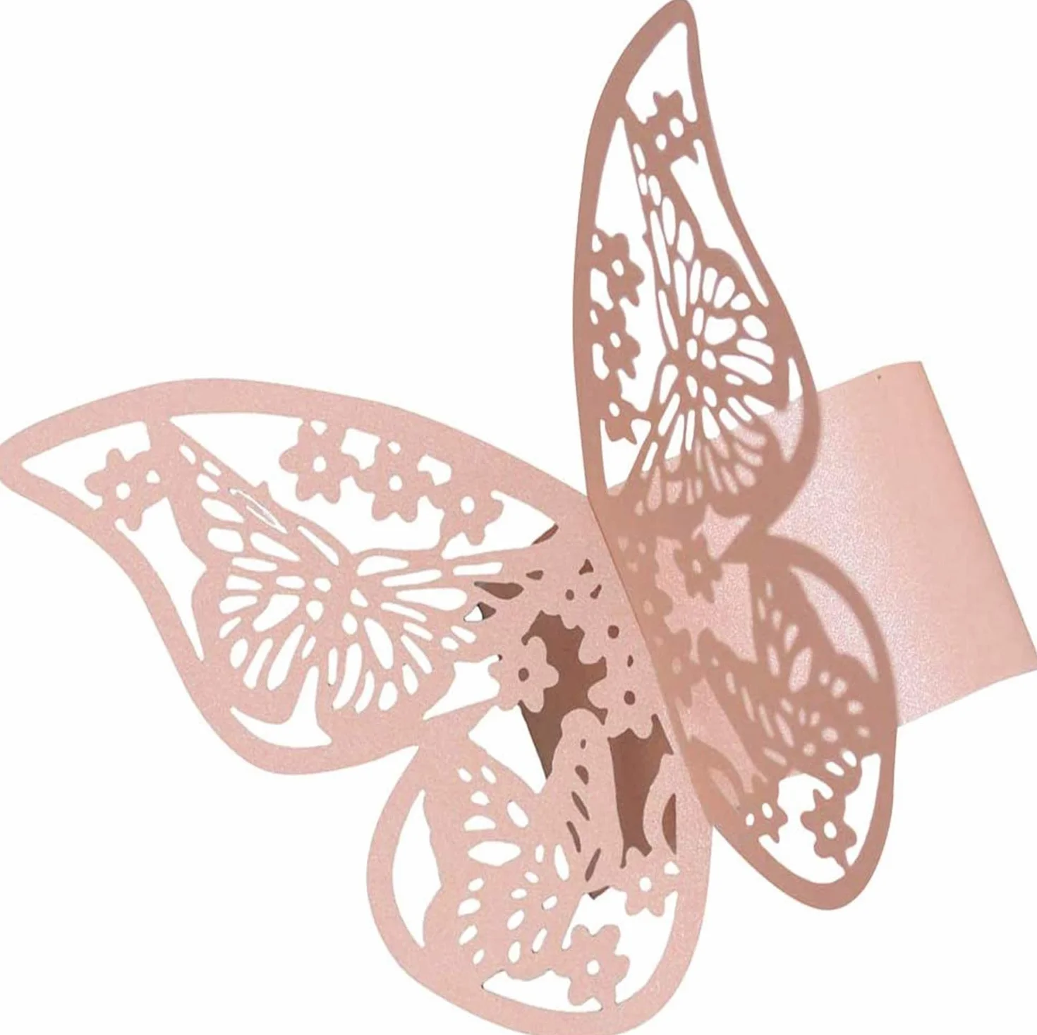 LATRAT 50 sztuk papieru 3D motyl serwetki pierścienie na serwetki bankietowe dekoracja stołu serwetki na wesele, hotel, stół, dekoracja imprezowa