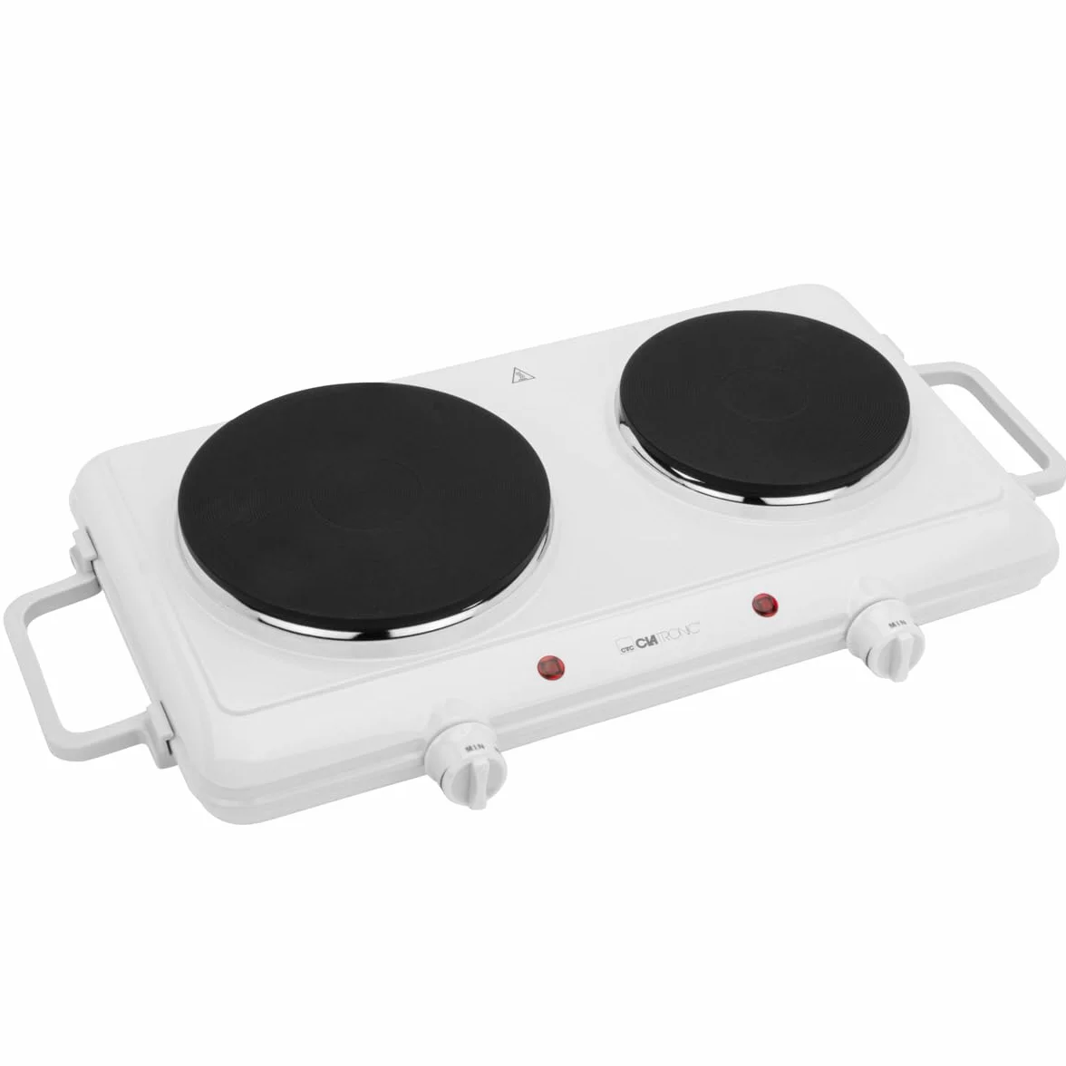 Clatronic Podwójna płyta grzewcza 180 mm 150 mm 2 bezstopniowe termostaty lakier odporny na wysokie