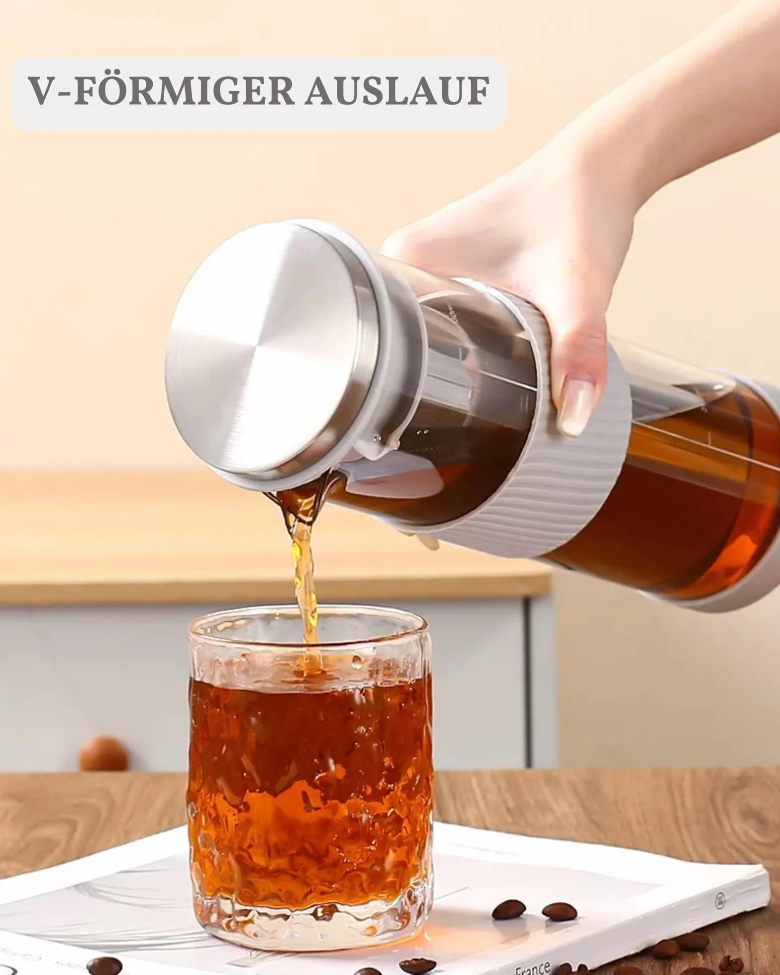 Cold Brew zaparzacz do kawy 800 ml z filtrem ze stali nierdzewnej 304