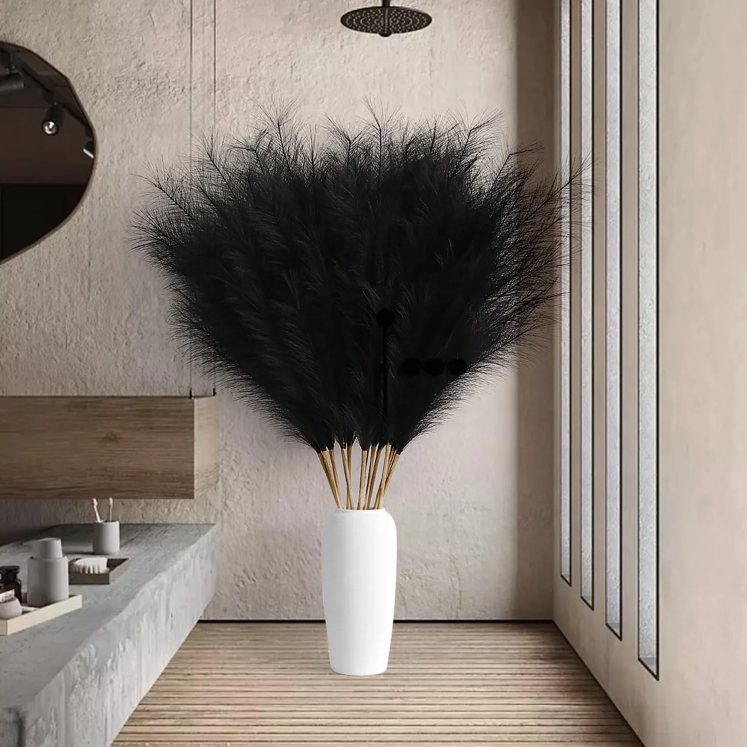 Sztuczna trawa pampasowa 115 cm 12 sztuk XXL puszysta dekoracja boho do wazonu
