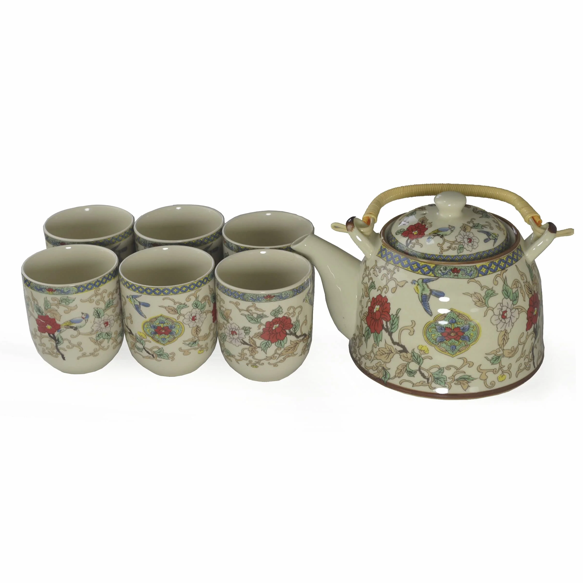Porcelanowy czajniczek zestaw do herbaty 850 ml 6 filiżanek 170 ml