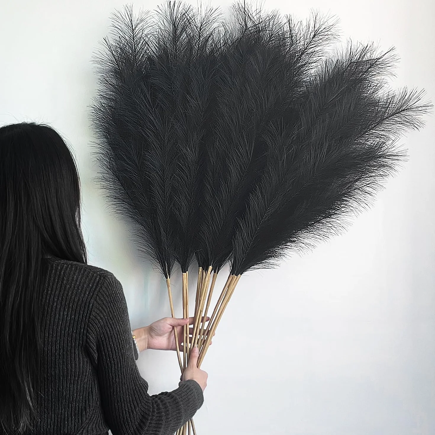 Sztuczna trawa pampasowa 115 cm 12 sztuk XXL puszysta dekoracja boho do wazonu