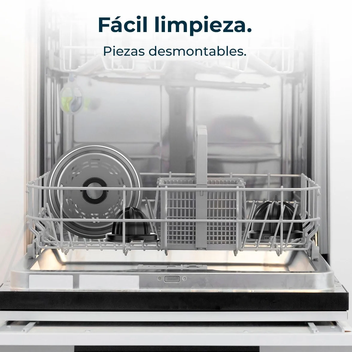 Cecotec Elektryczna wyciskarka do cytrusów EssentialVita Hyden 120 Steel. 120 W, 2 zdejmowane stożki o różnej wielkości, duża stal nierdzewna i mały plastik, 250 ml