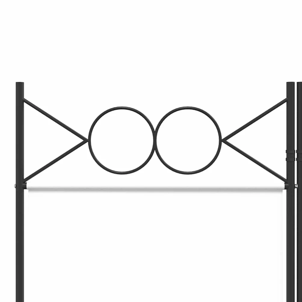 vidaXL Parawan 5-panelowy, biały, 200x220 cm, tkanina