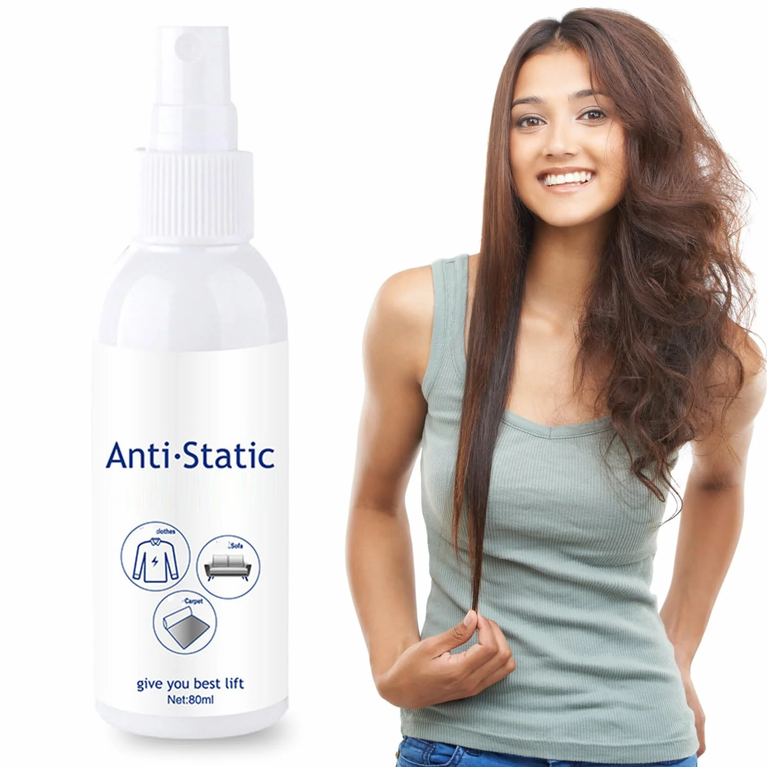 Antystatyczny spray 80 ml do włosów i tekstyliów