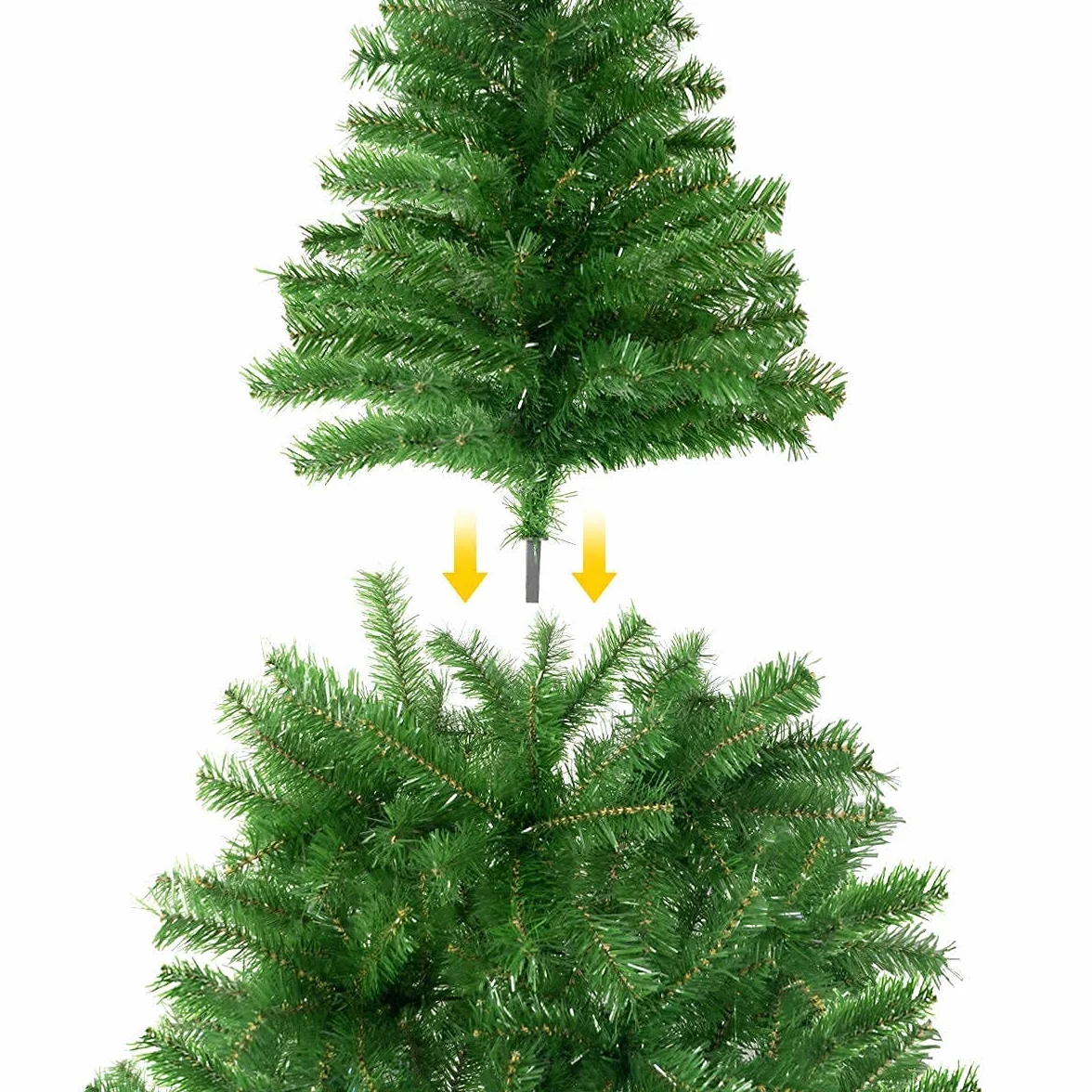 Solagua choinka zielona sztuczna jodła z liści zielony piór 120-210cm drzewa C/uchwyt z tworzywa sztucznego (zielony połysk, 120cm 184Wskazówki)