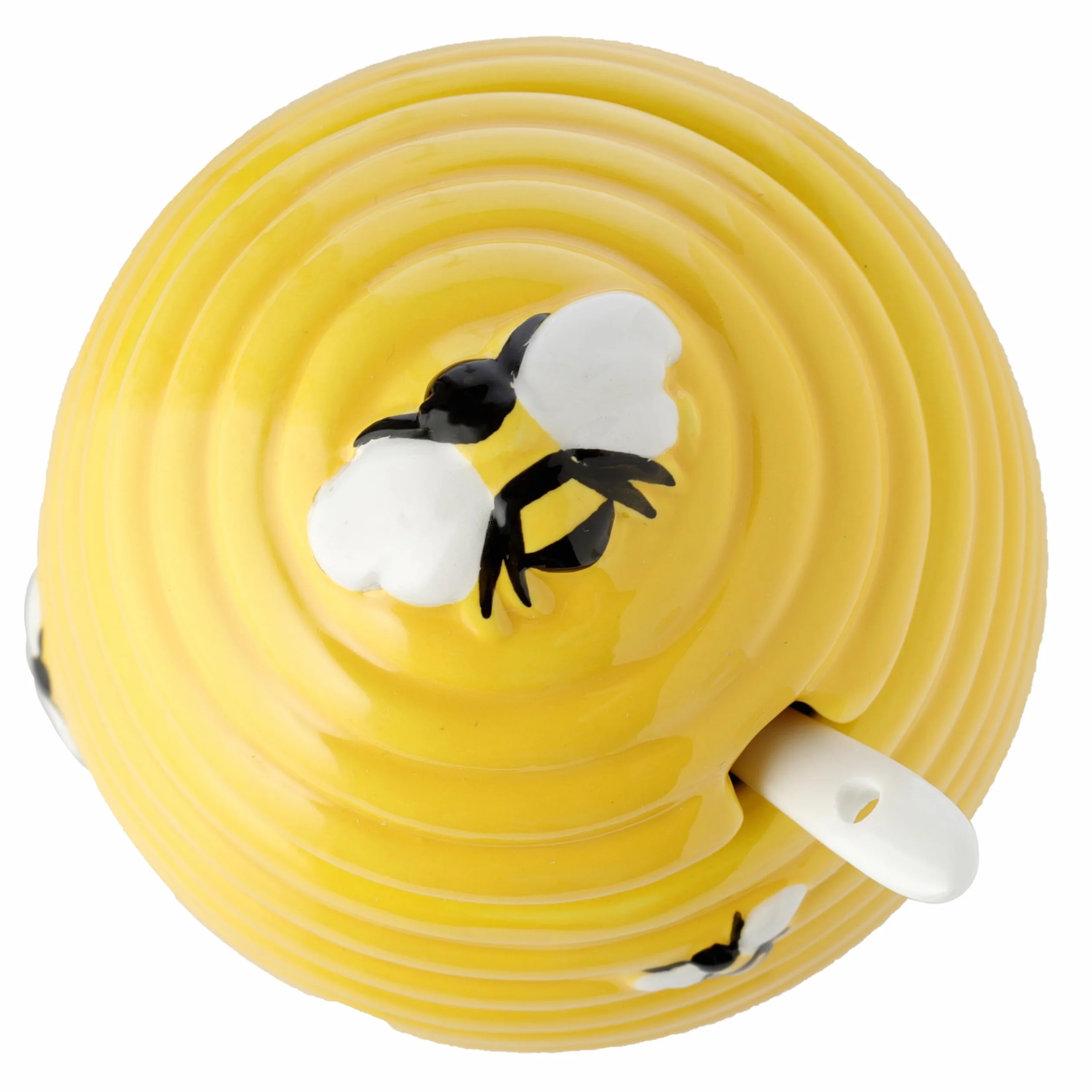 Puckator Ceramiczny garnek na miód w kształcie ula z pokrywką i łyżką