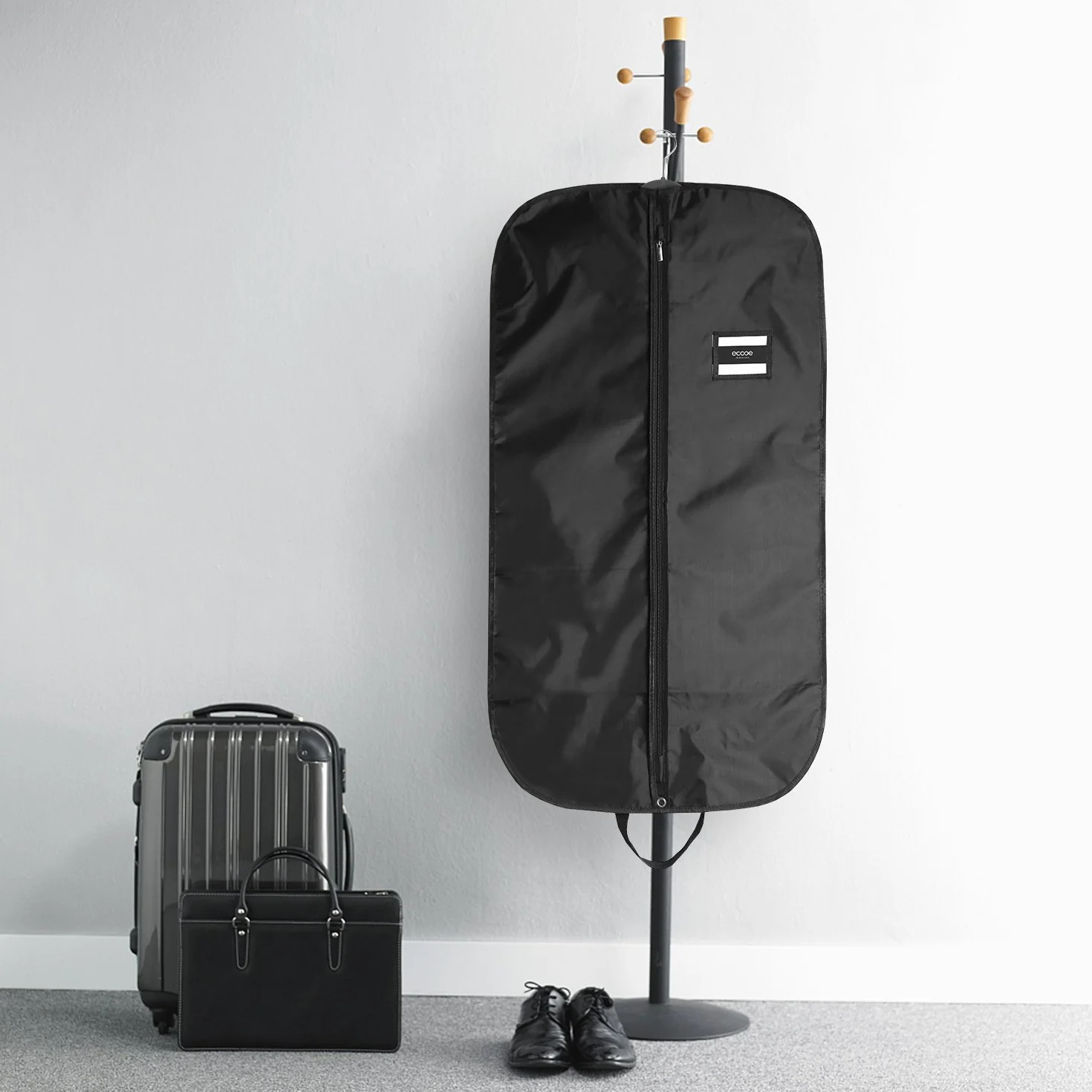 Ecooe torba na ubrania czarny poliester 110 × 60 cm