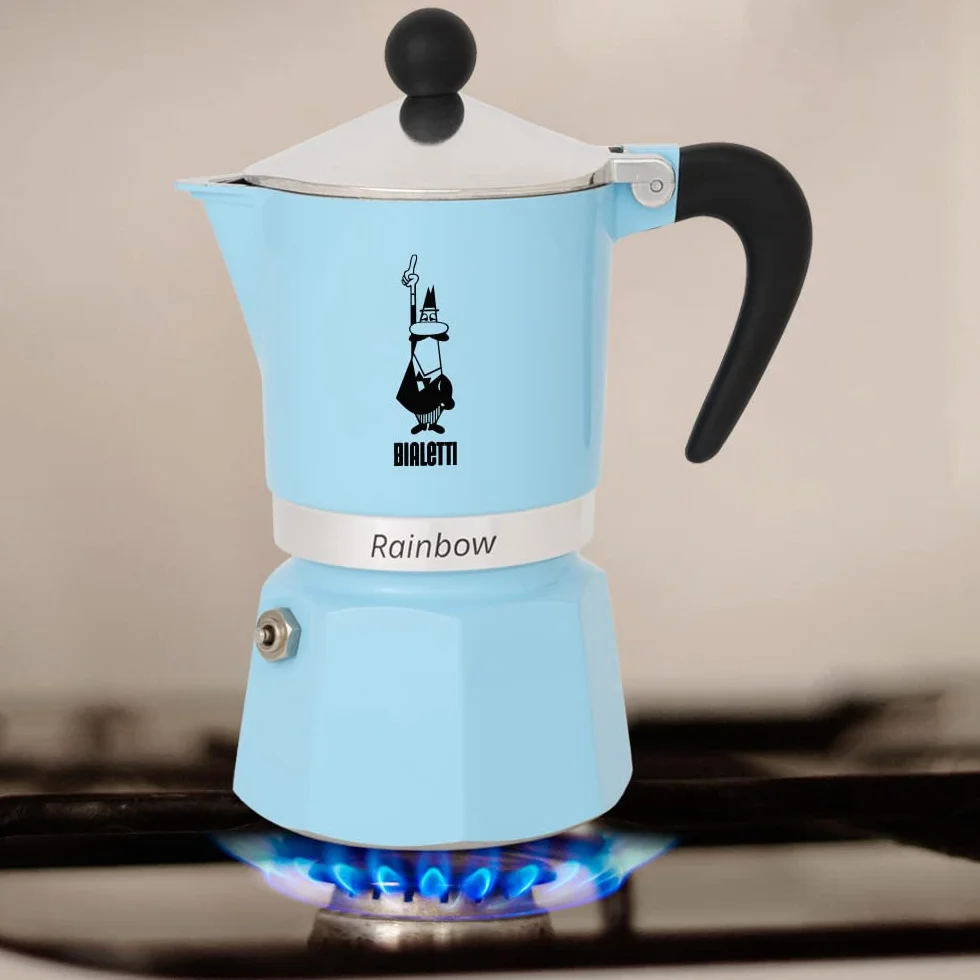 Bialetti Tęczowy dzbanek do kawy aluminium niebieski 6 filiżanek 30x20x15 cm
