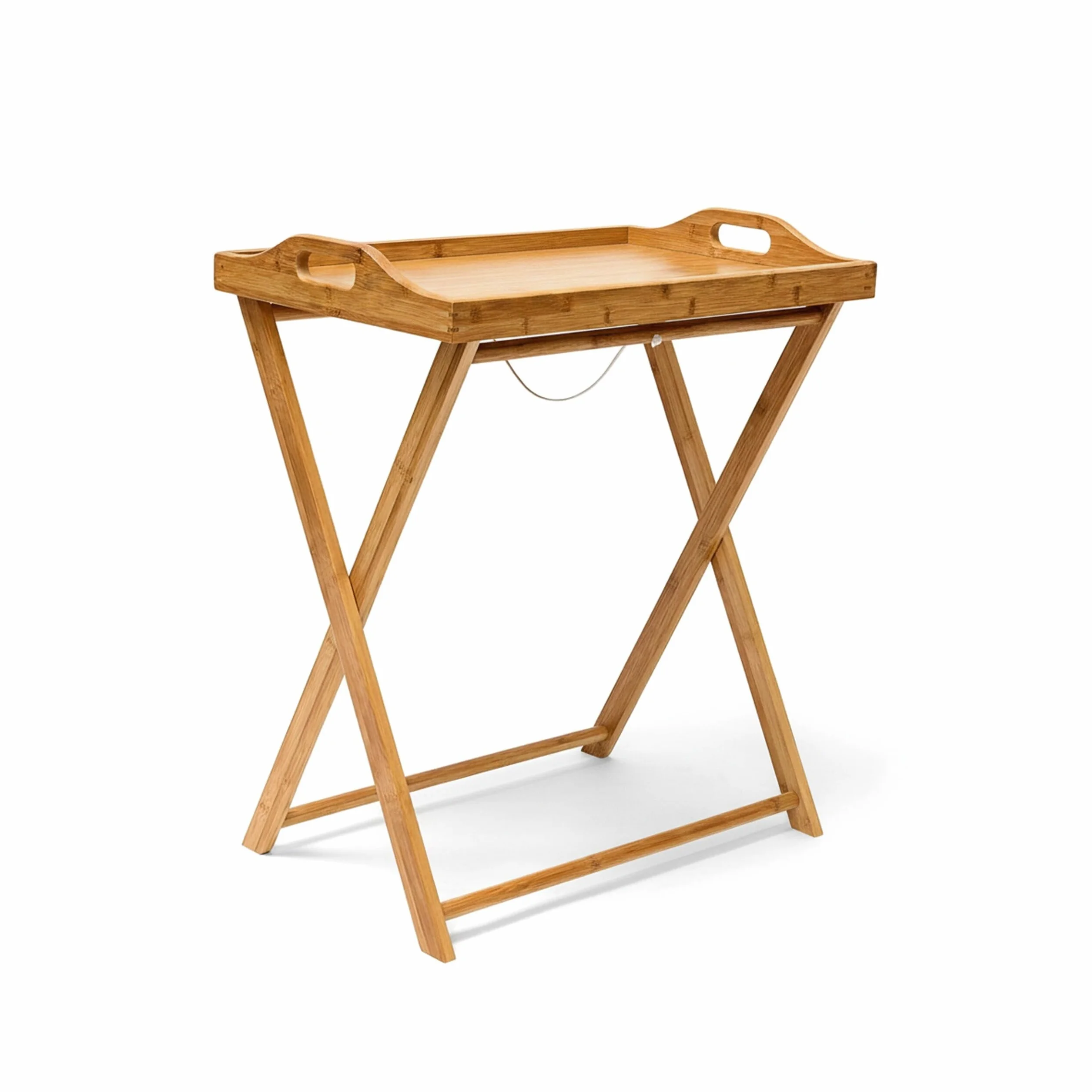 Relaxdays bambusowa taca śniadaniowa składany stolik na laptopa 63,5 x 55 x 35 cm jasnobrązowy