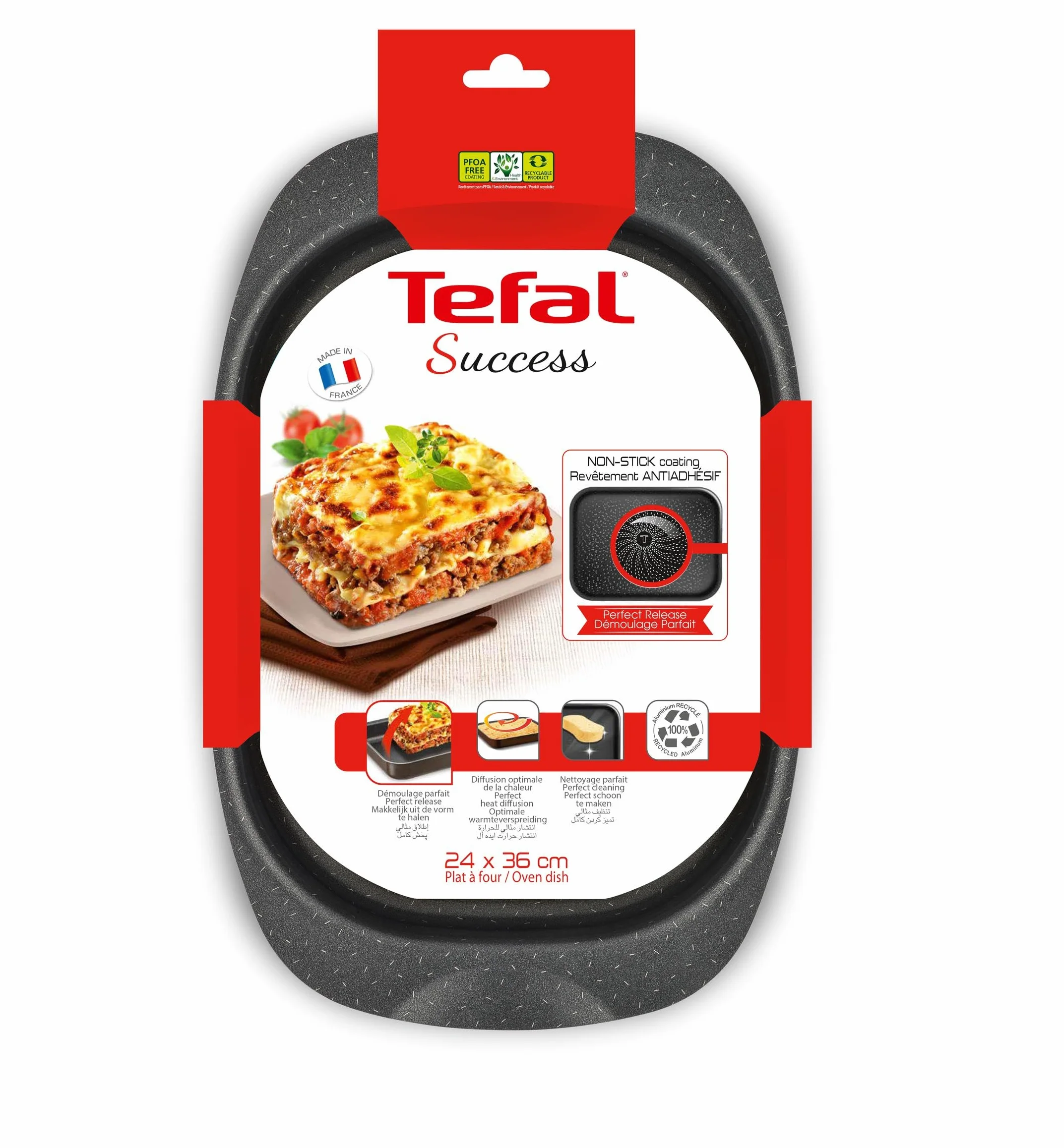 Tefal Sukces naczynie do zapiekanek aluminium czarne 36 x 24 x 5,5 cm
