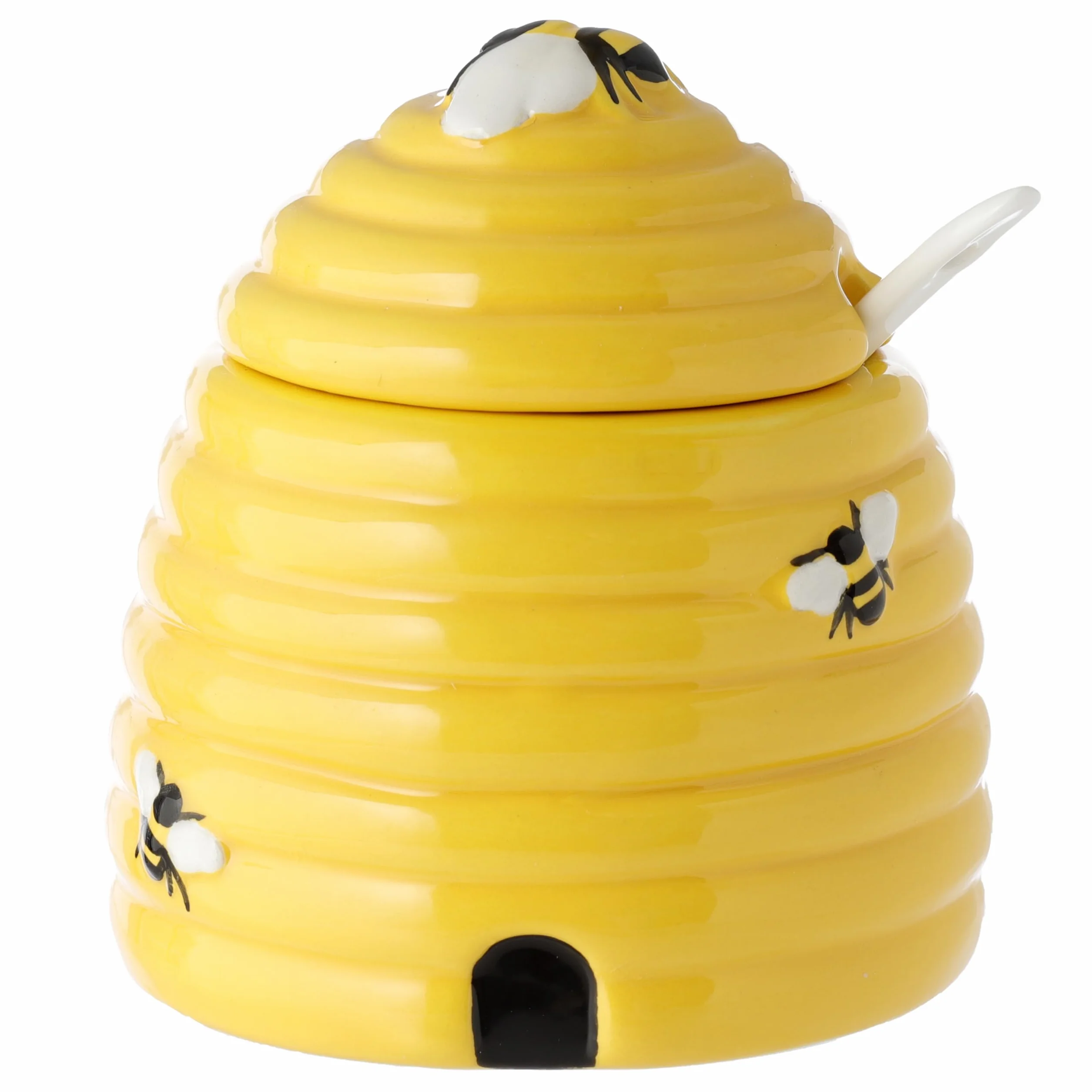Puckator Ceramiczny garnek na miód w kształcie ula z pokrywką i łyżką