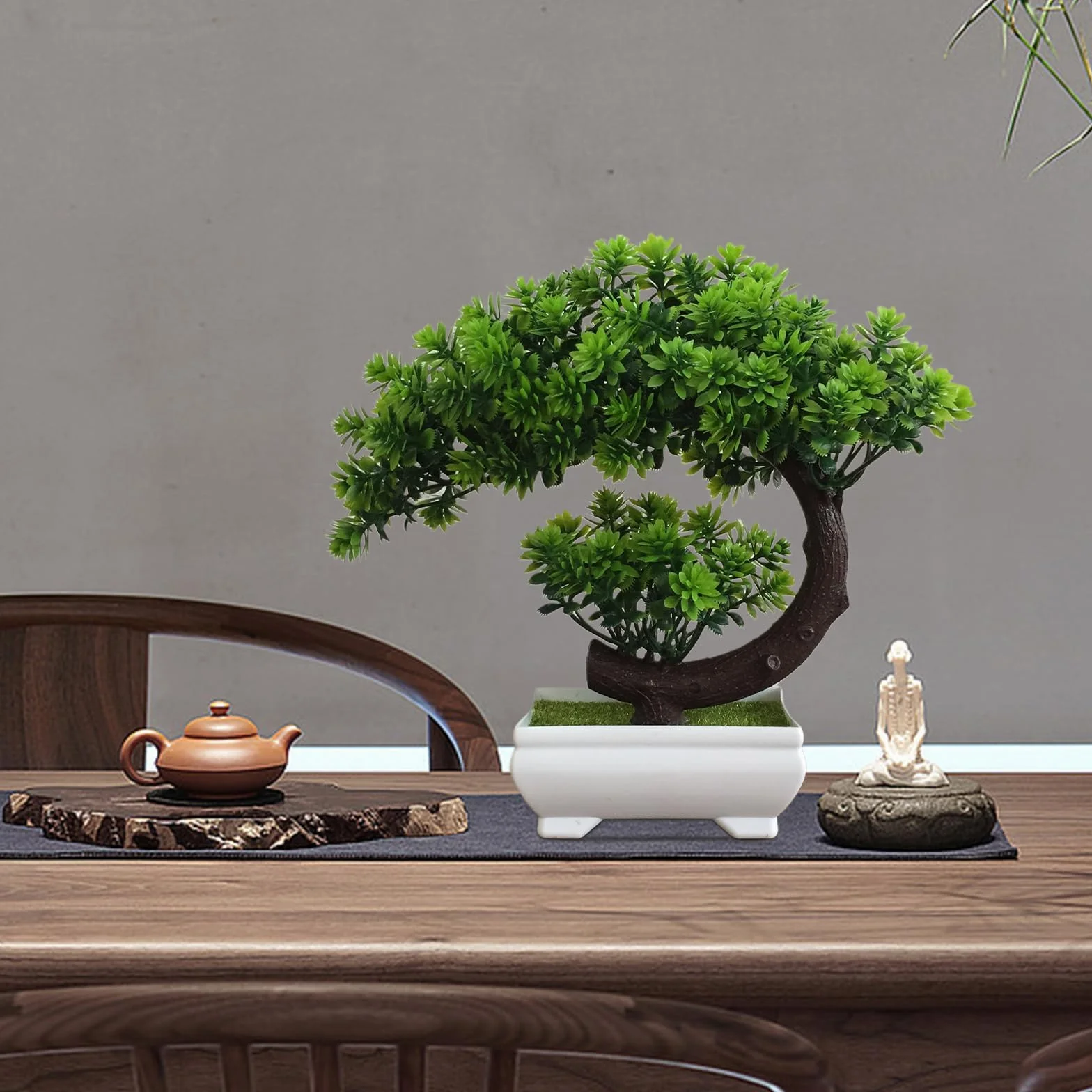 Sztuczne drzewo, zielone sztuczne drzewko bonsai, sztuczne tworzywo sztuczne bonsai, naturalne łagodzenie zmęczenia, dekoracja na balkon, do ogrodu, biura