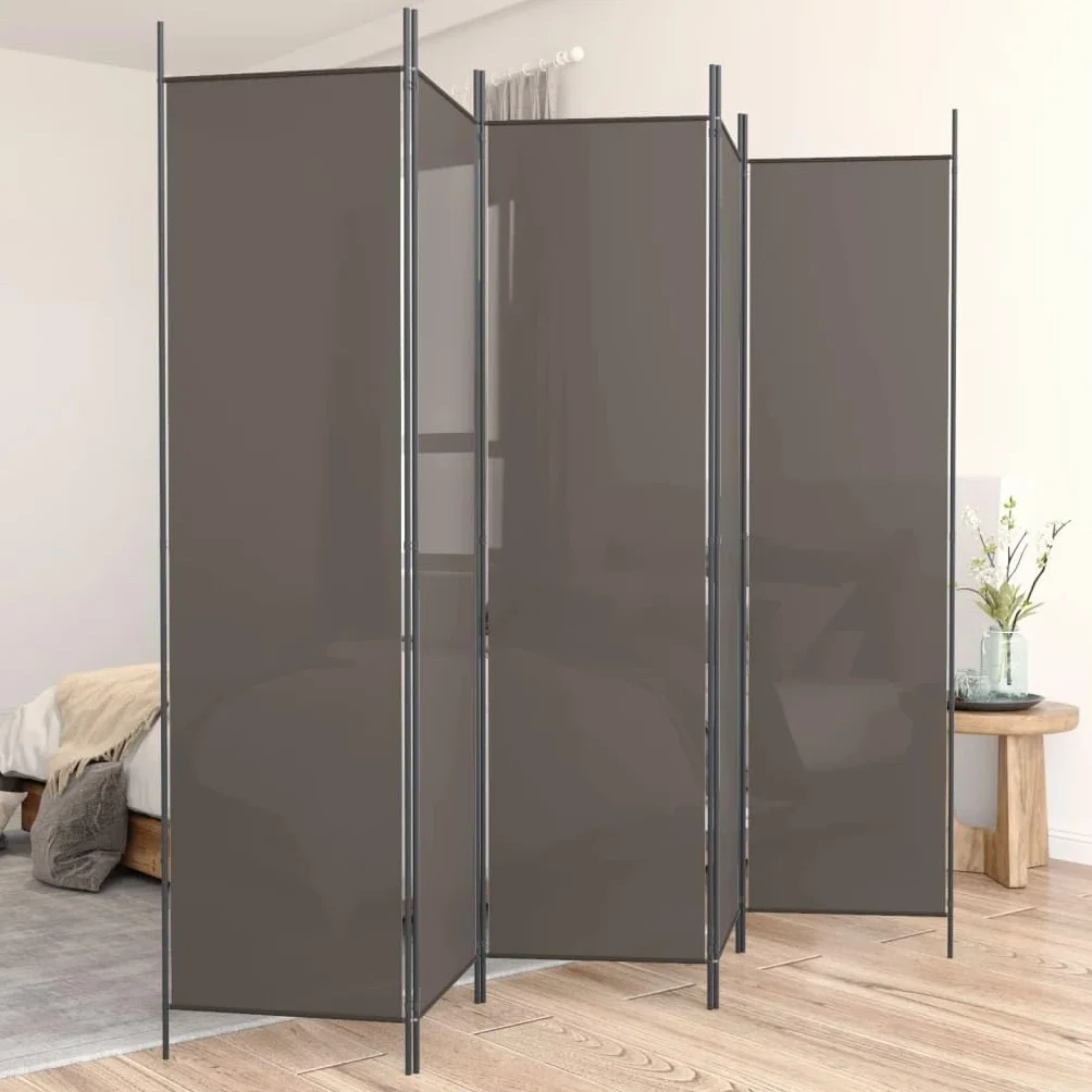 vidaXL Parawan 5-panelowy 250x220 cm antracytowy tkanina