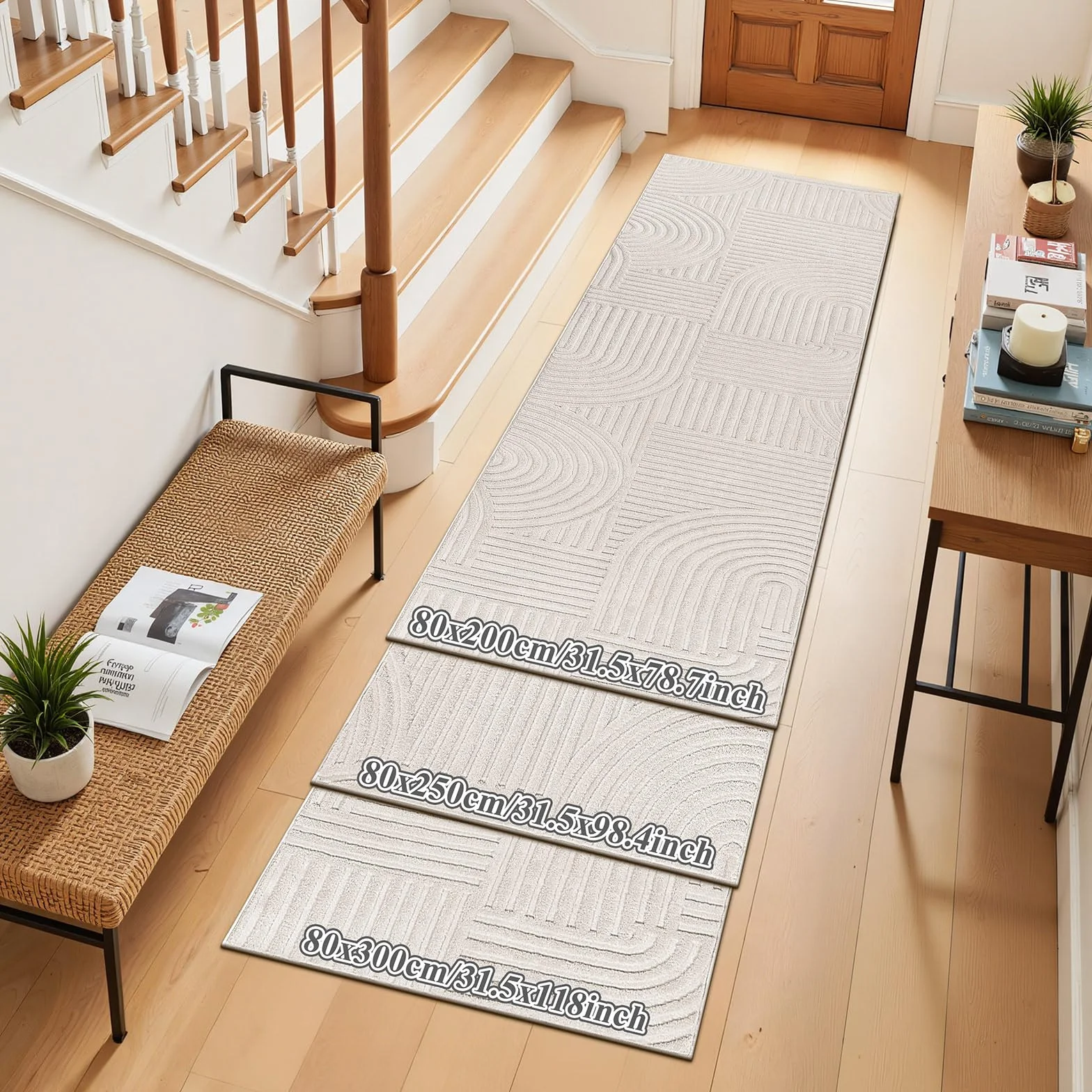 SHACOS chodnik 80x200 cm antypoślizgowy dywanik do prania beżowy