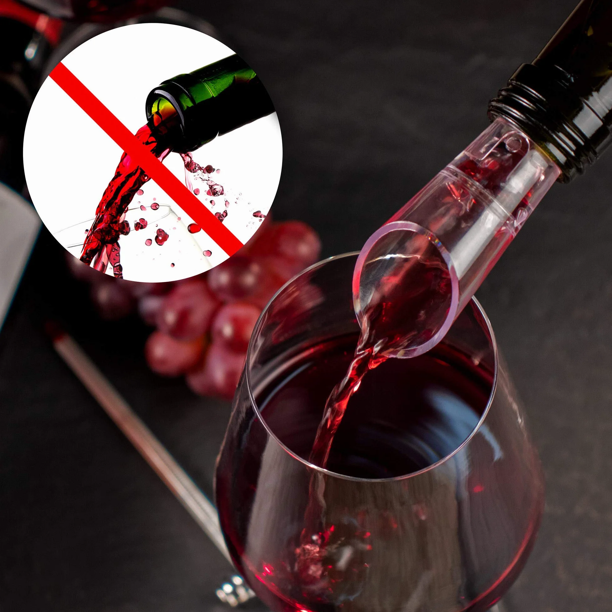 AMAVEL Zestaw akcesoriów do wina Sommelier, drewniane opakowanie, otwieracz do butelek z dźwignią, ochraniacz do kapania, termometr