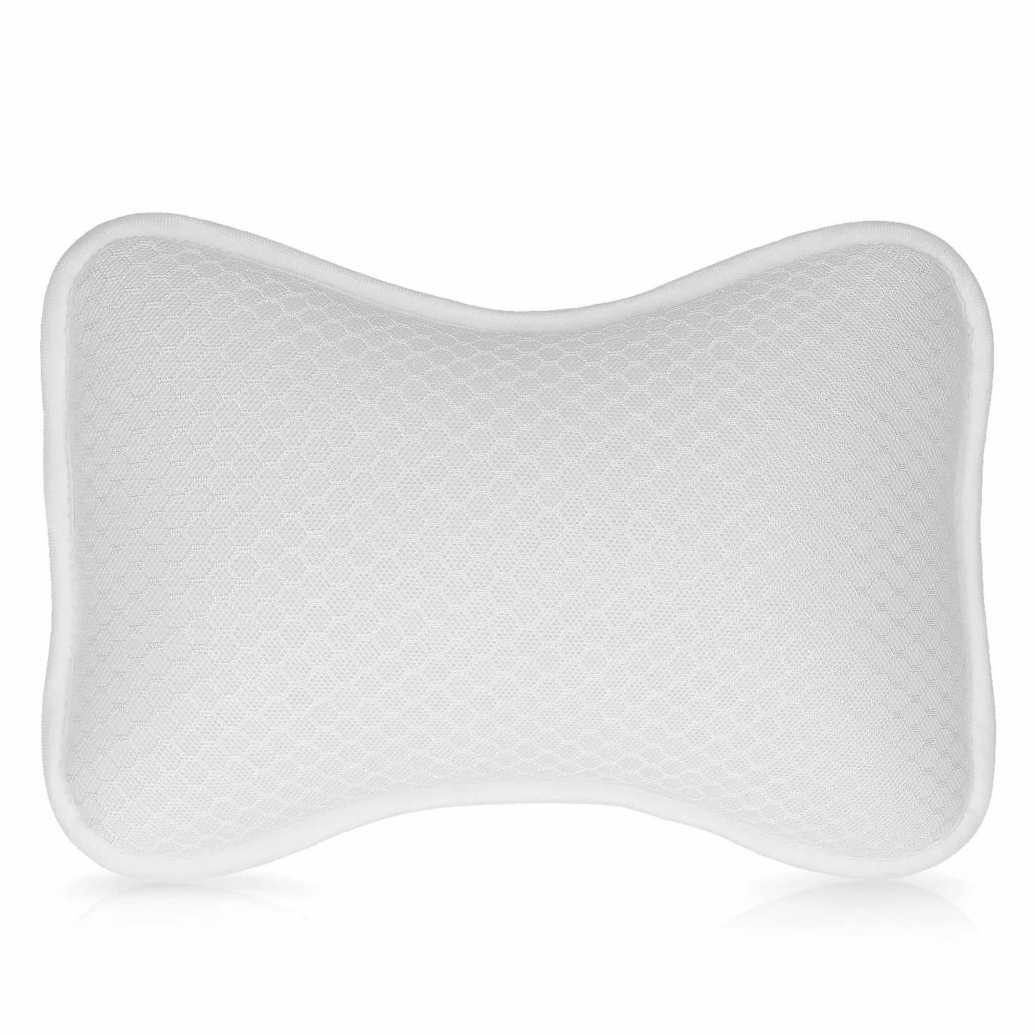 Navaris Poduszka do kąpieli - mała poduszka antypoślizgowa z poliestru, biała - ergonomiczne podparcie do wanny, jacuzzi, domowego spa i relaksu