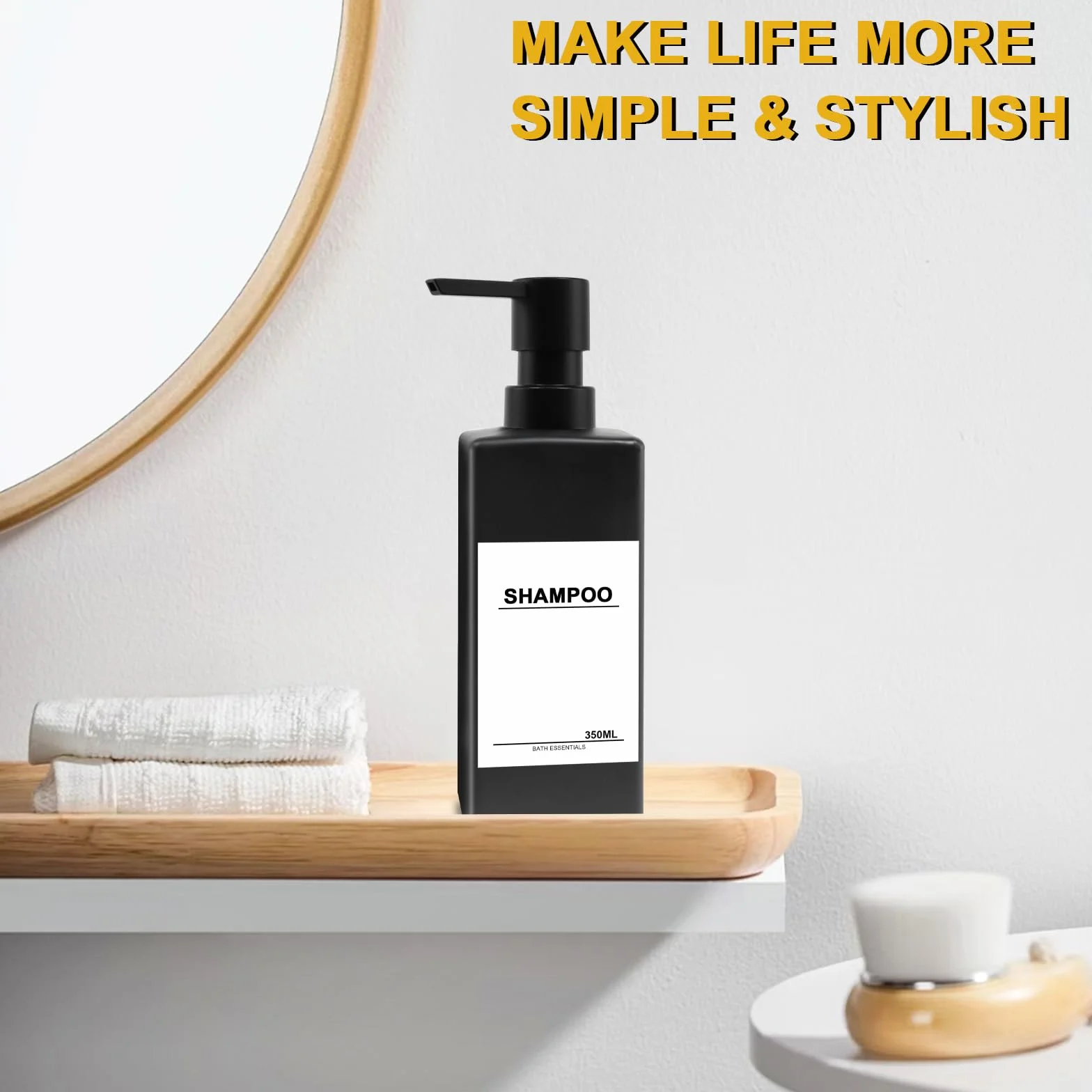 Dozownik mydła 350 ml czarny matowy szklany