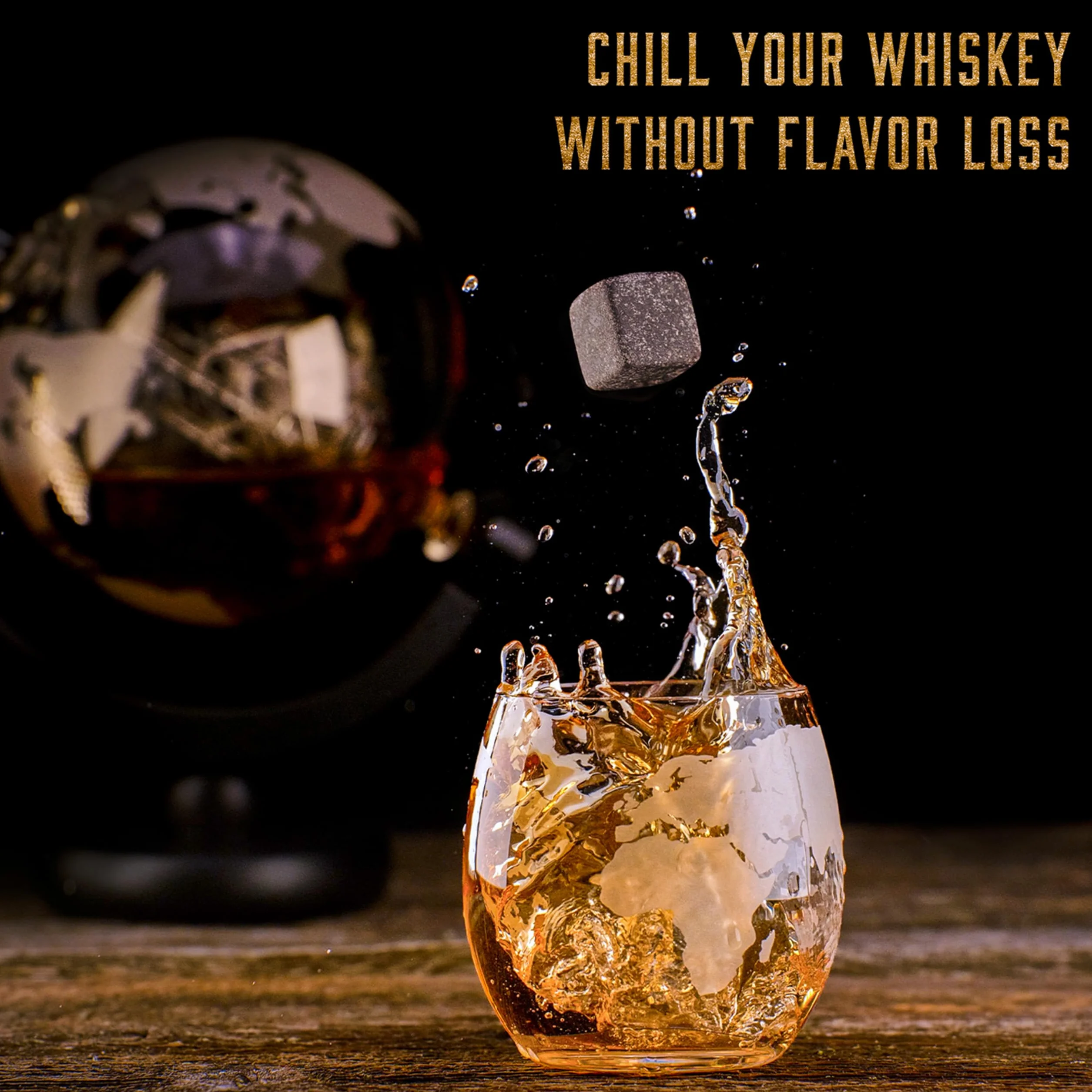 WHISISKEY Zestaw Karafka do Whisky 900ML 2 Szklanki 8 Kamieni Prezentowy