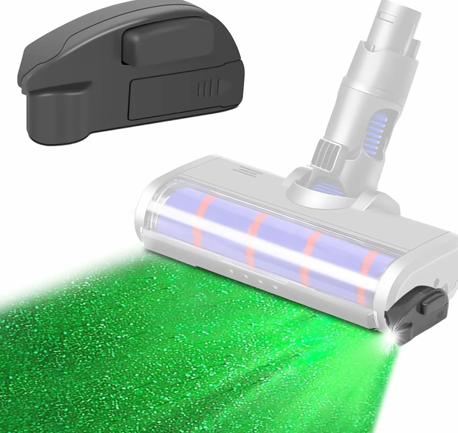 Jognee Wskaźnik kurzu do odkurzacza, lampa LED pokazuje ukryty kurz i sierść zwierząt z zielonym oświetleniem LED, próżniowe zielone światło do sierści zwierząt domowych, sierść psa, ulepszony