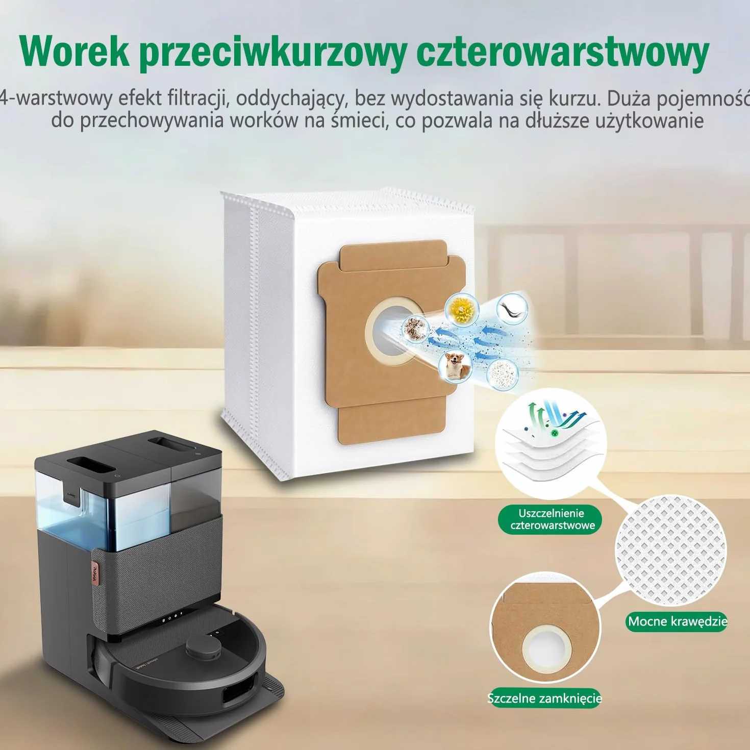 Zestaw 22 akcesoriów do robota odkurzającego iRobot Roomba Plus 405/505/507 Combo części zamienne, 1 szczotka główna, 6 worków do kurzu, 4 szczotki boczne, 6 filtrów HEPA, 4 ściereczki do