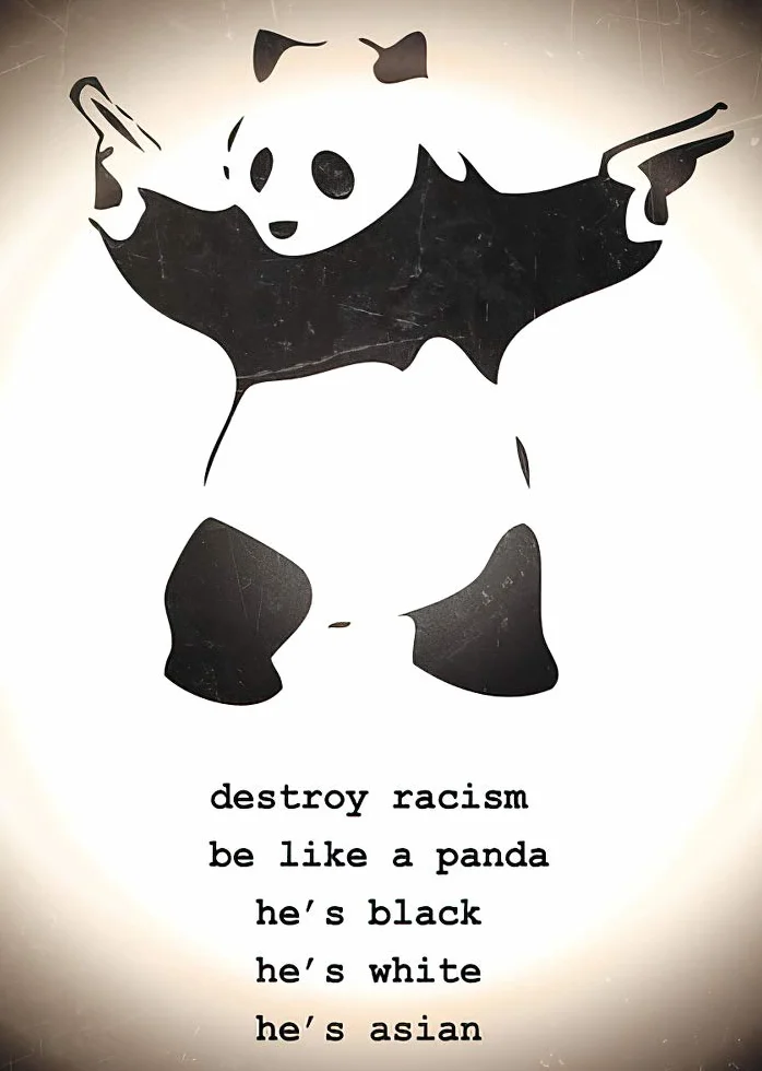 Close Up Destroy Racism Panda – Banksy plakat mały format/39,5 x 55 cm