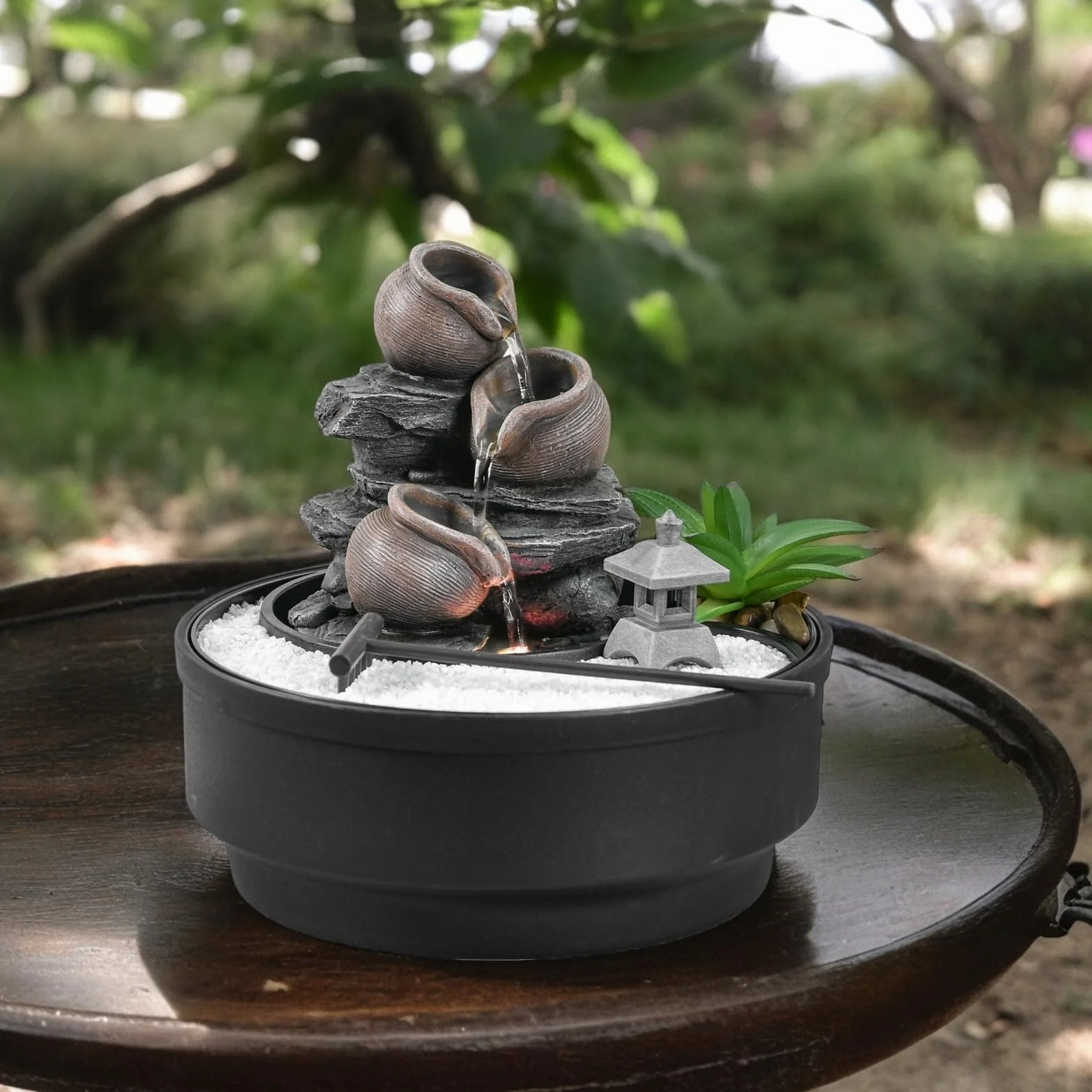 Fontanna ogrodowa Zen Oasis Zen'Light LED kolorowe światło H21 cm