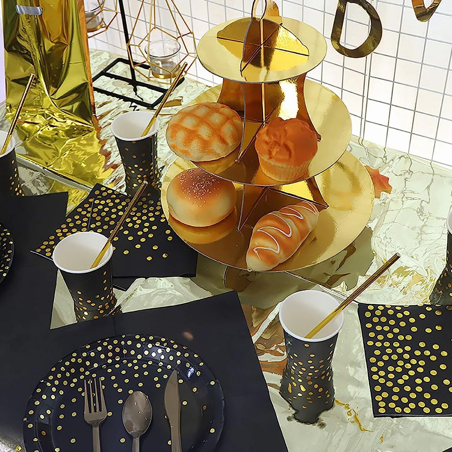 Okrągły kartonowy stojak na babeczki 3-poziomowy wieża deserowa na 24 babeczki ślub urodziny baby shower festiwal wiele kolorów