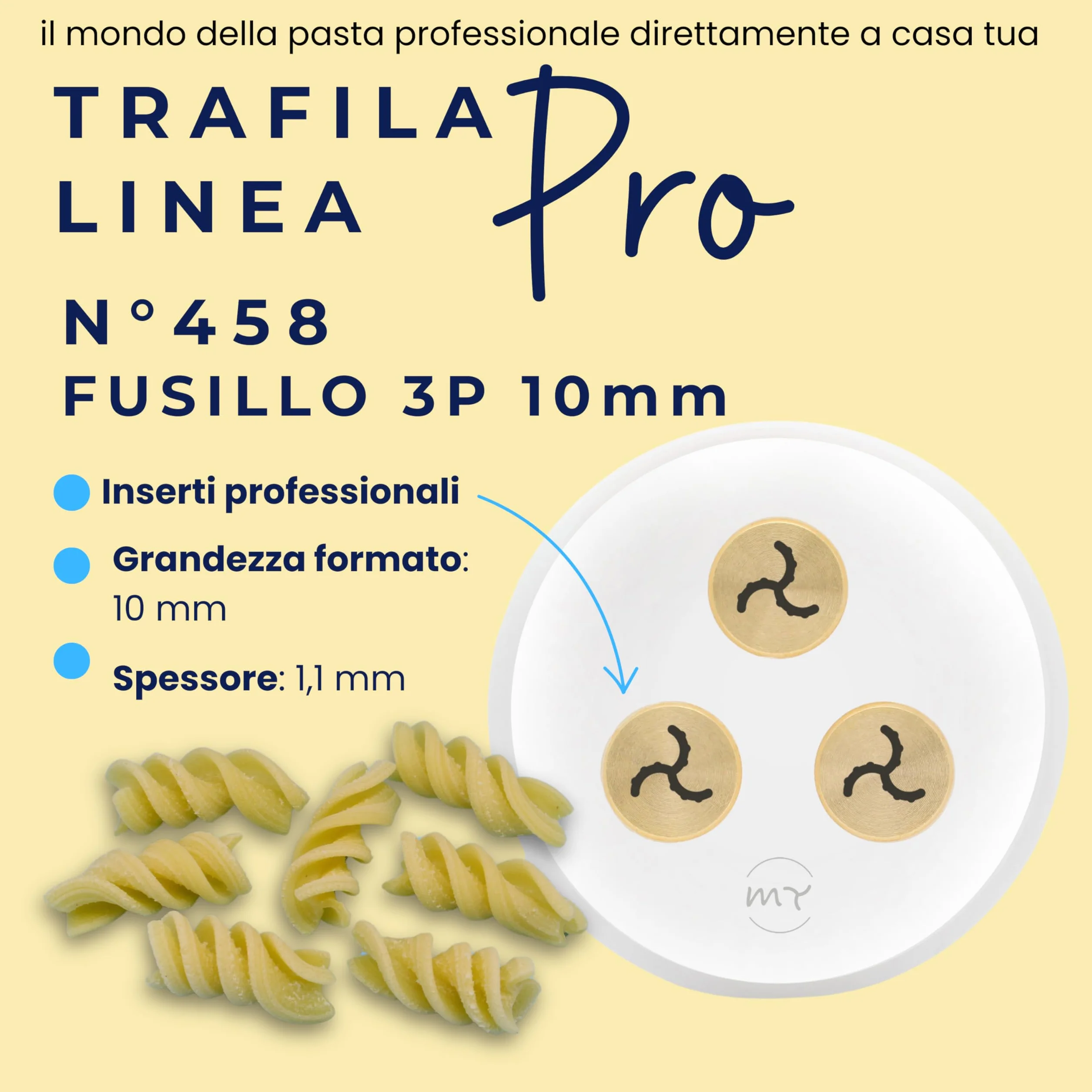 My Trafile Trafila Linea Pro Fusilli 3P 10 mm POM kompatybilny Philips Pasta Maker Avance 7000 series