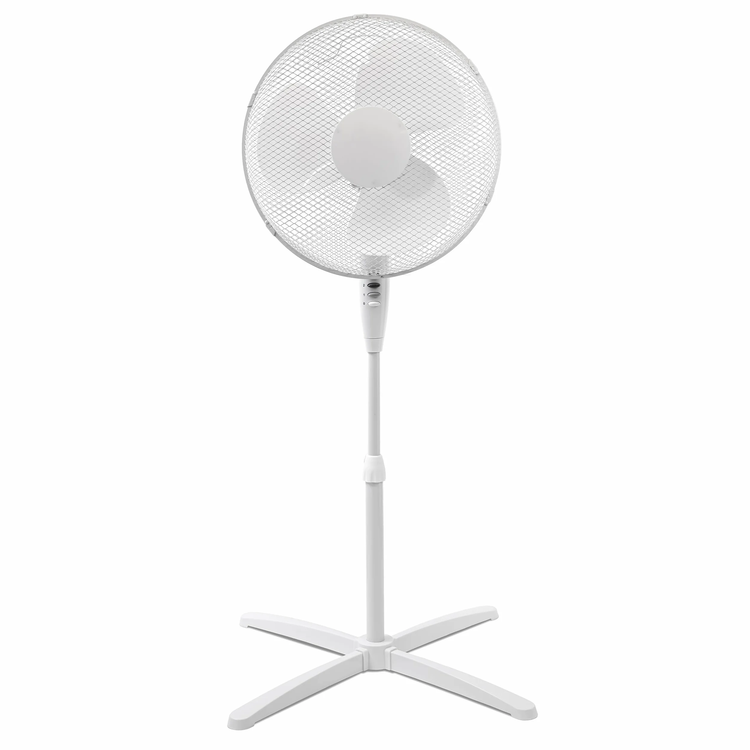 ITO Electronics Wentylator podłogowy, Średnica 40 cm, oscylacyjna + regulowana 3-biegowa, regulowana wysokość/nachylenie, 40 x 14 x 125 cm, kolor: biały