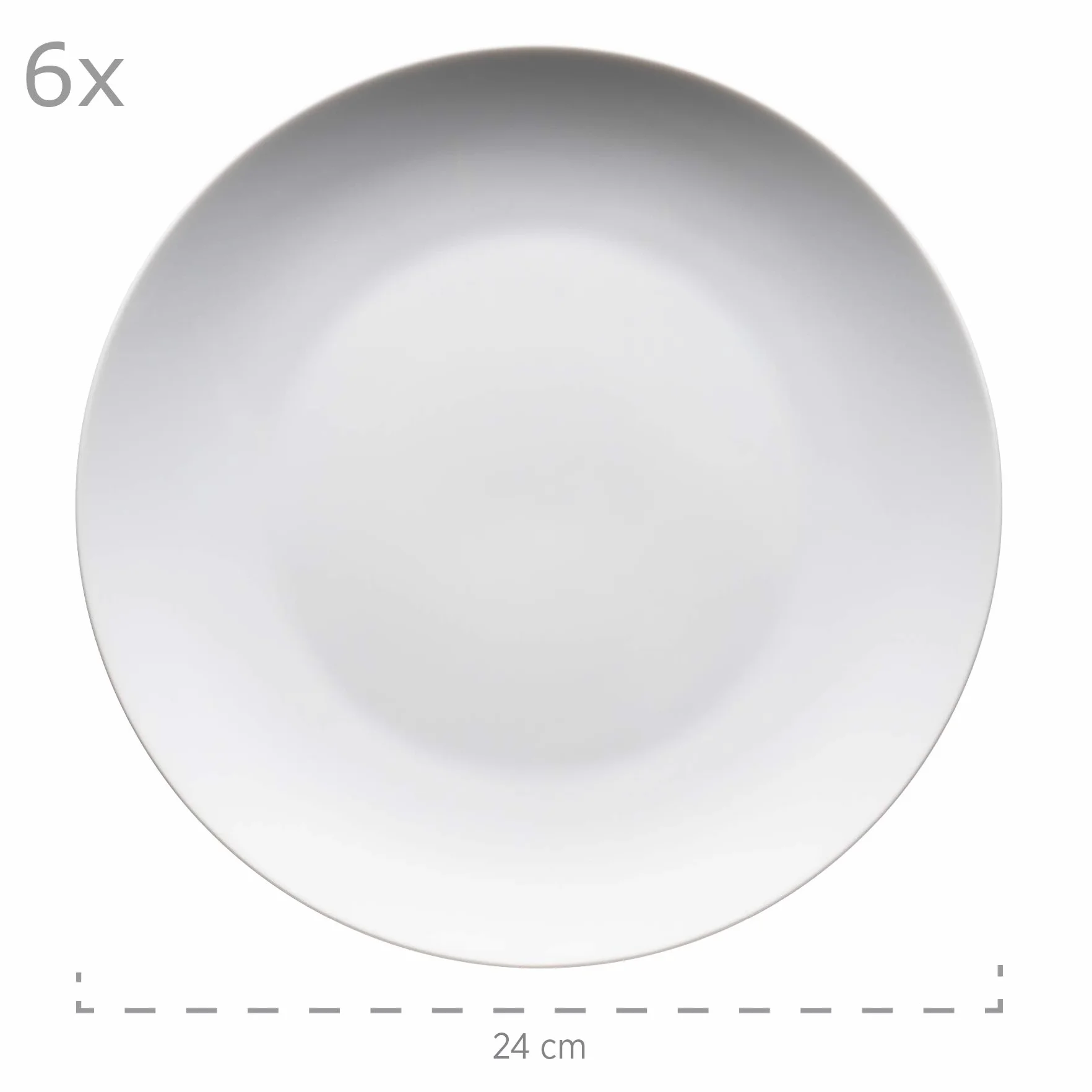 Mäser Barca zestaw talerzy dla 6 osób, 12-częściowy serwis stołowy, porcelana, biały