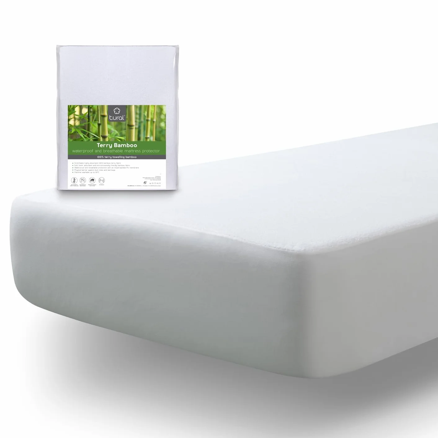 Wodoodporna i oddychająca osłona na materac 100% Bambus frotte 200x190/200cm
