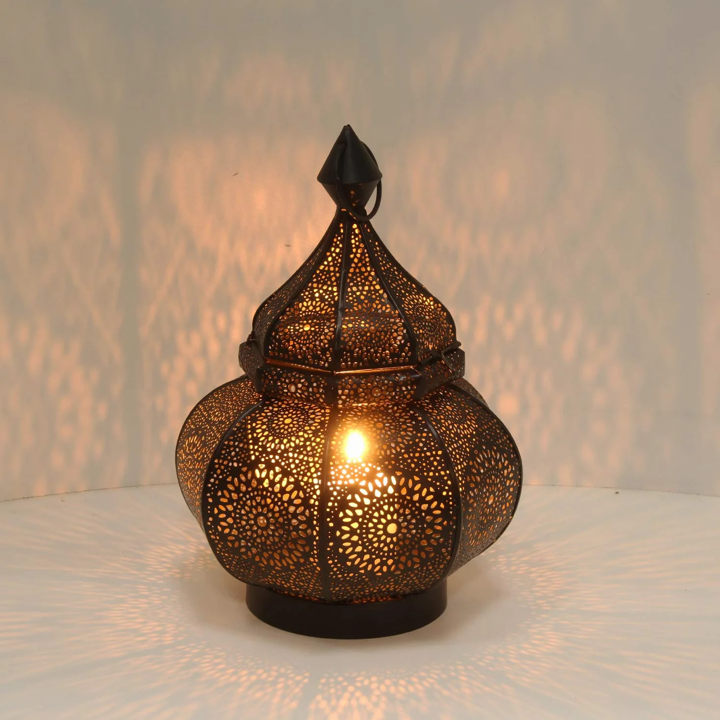 Casa Moro Abir LN2040 Orientalna latarnia z metalu, czarna, 30 cm, marokański lampion ogrodowy, piękna latarnia stołowa na Boże Narodzenie, wesele, uroczystości, dekoracja