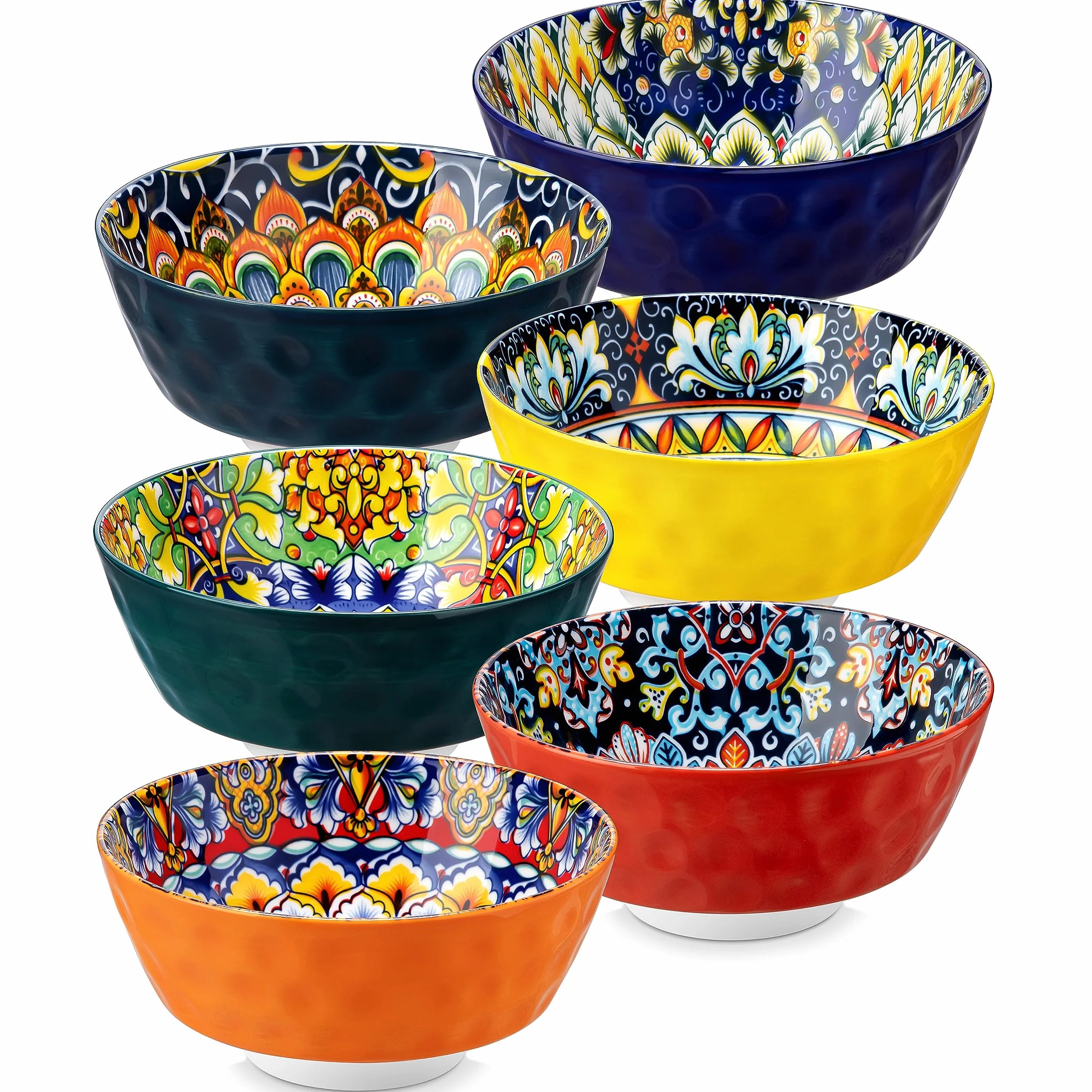 vancasso SIMI zestaw 6 misek na musli, 768 ml, porcelanowe miski do zupy, nadają się do zmywarki i mikrofali, do serwowania płatków śniadaniowych, zup, płatków owsianych, lodów, sałatek, makaronu itp.