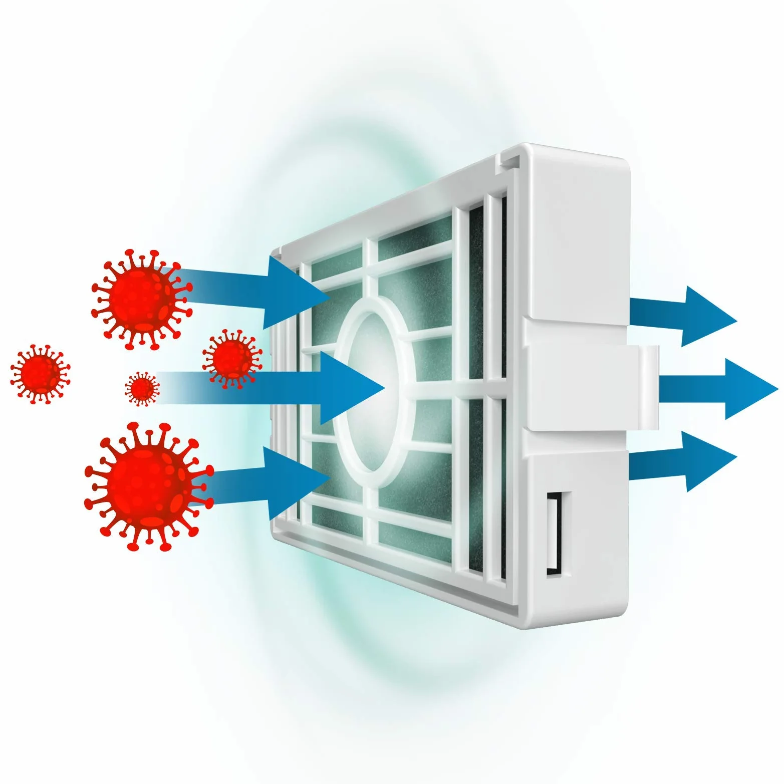 Wessper 3-pak filtrów powietrza antybakteryjnych do lodówki Bauknecht Whirlpool Side-by-Side kompatybilny ANT001