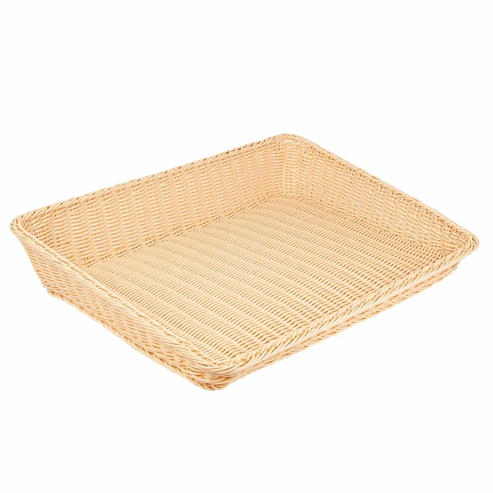 Garcia de Pou prostokątny koszyk imitacja wikliny PP naturalny 45 x 60 x 5/12 cm