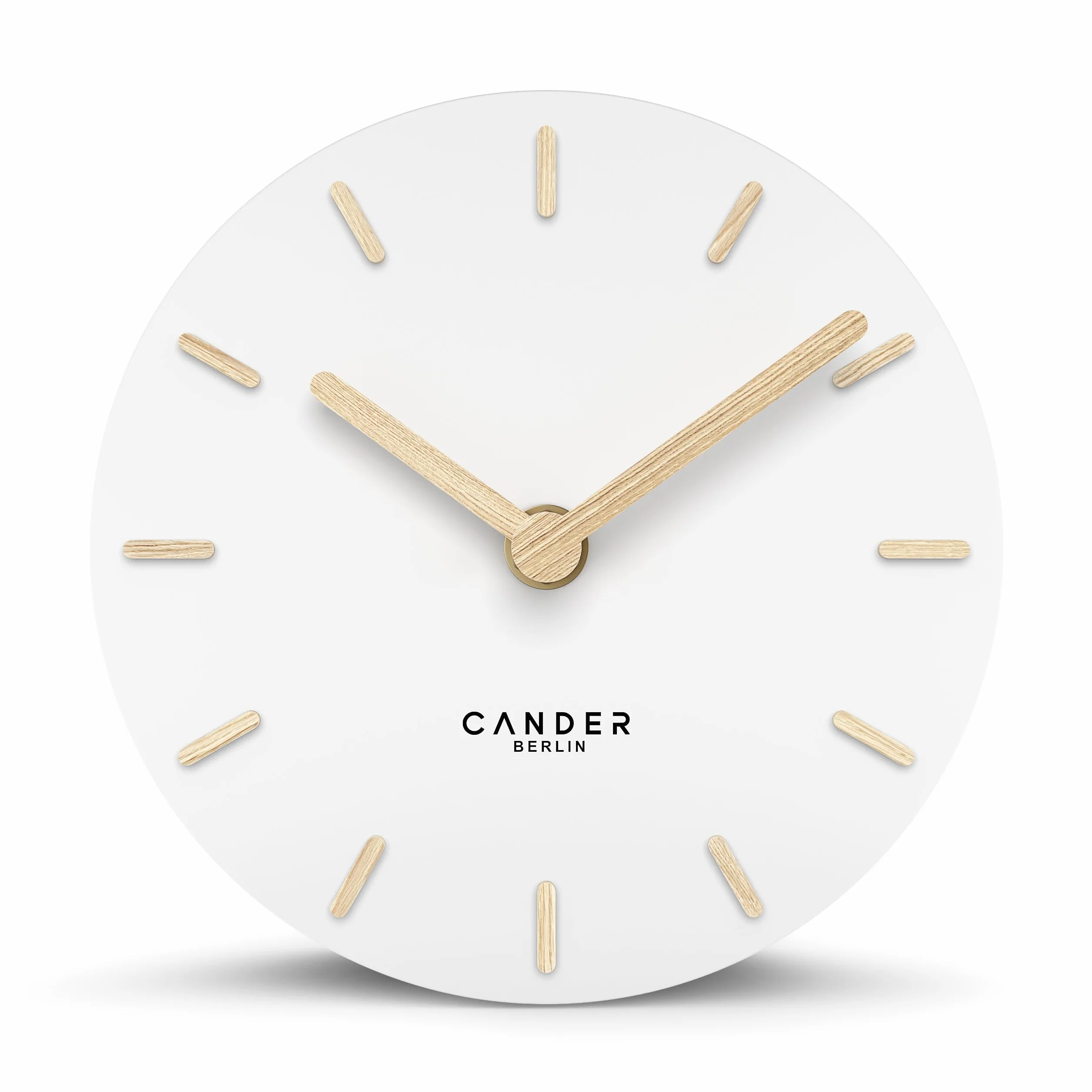 Cander Berlin MNU 2515 F zegar stołowy bezgłośny 15 cm analogowy biały MDF