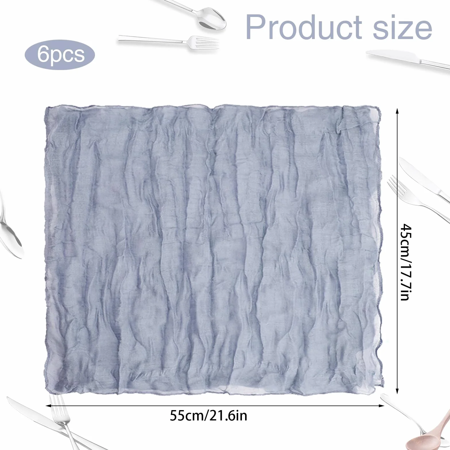 Serwetki lniane 6 sztuk Serwetki z tkaniny 45 x 55 cm Zmywalne bawełniane serwetki wielokrotnego użytku Uniwersalne serwetki z tkaniny obiad Ręcznie robione serwetki na wesele i imprezę