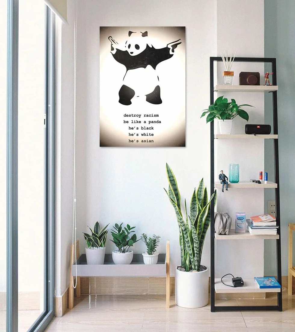 Close Up Destroy Racism Panda – Banksy plakat mały format/39,5 x 55 cm