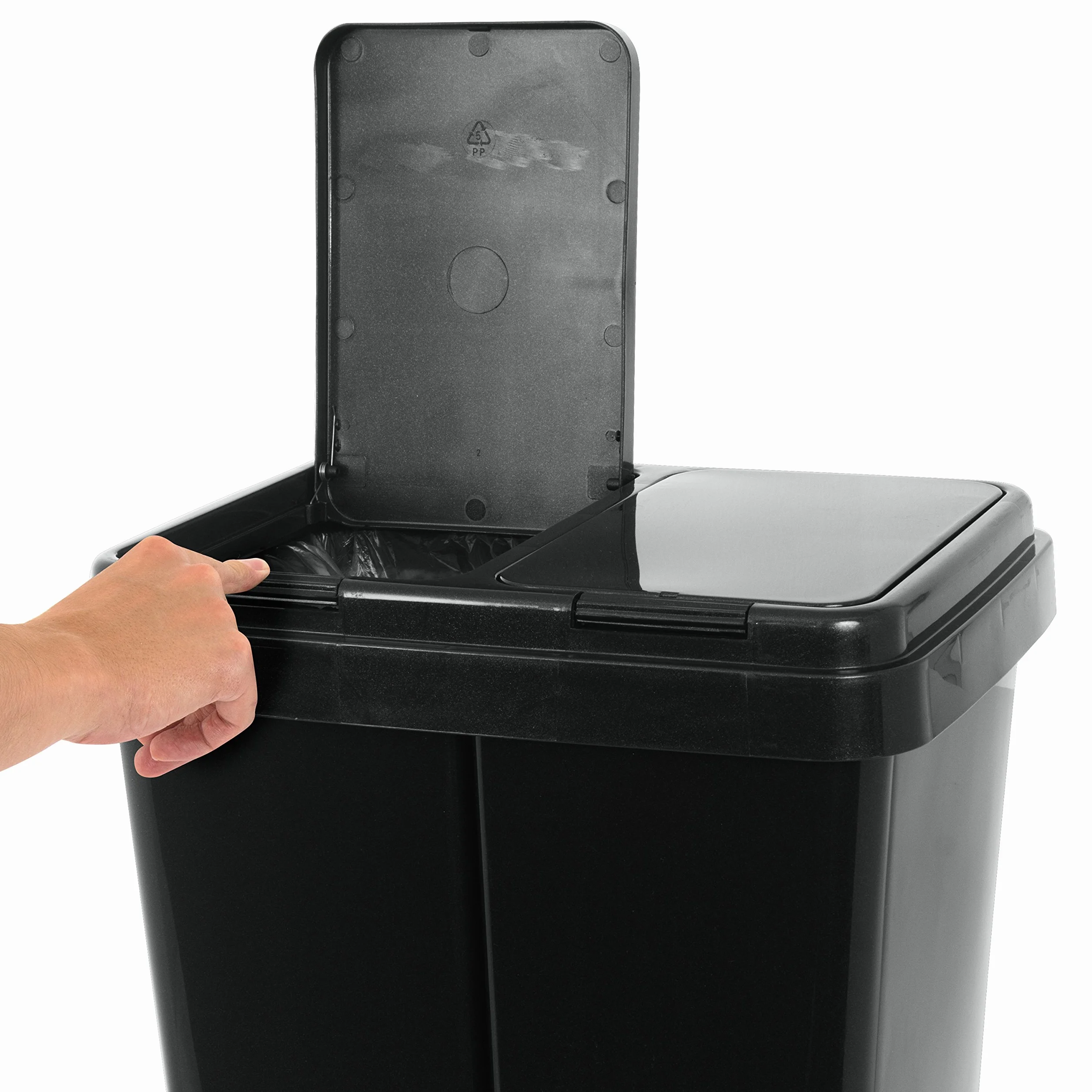 Grizzly Podwójny kosz na śmieci do recyklingu 2x25 litrów antracyt